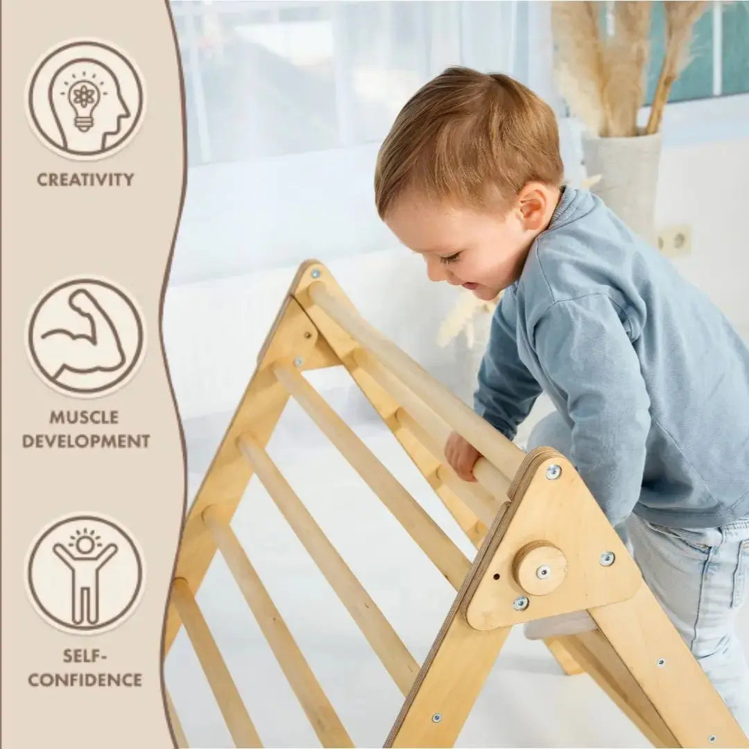 Indoor Montessori Triangle Climbing Ladder for Toddlers Age 1 to 7 Goodevas Everetts Place: Online Boutique