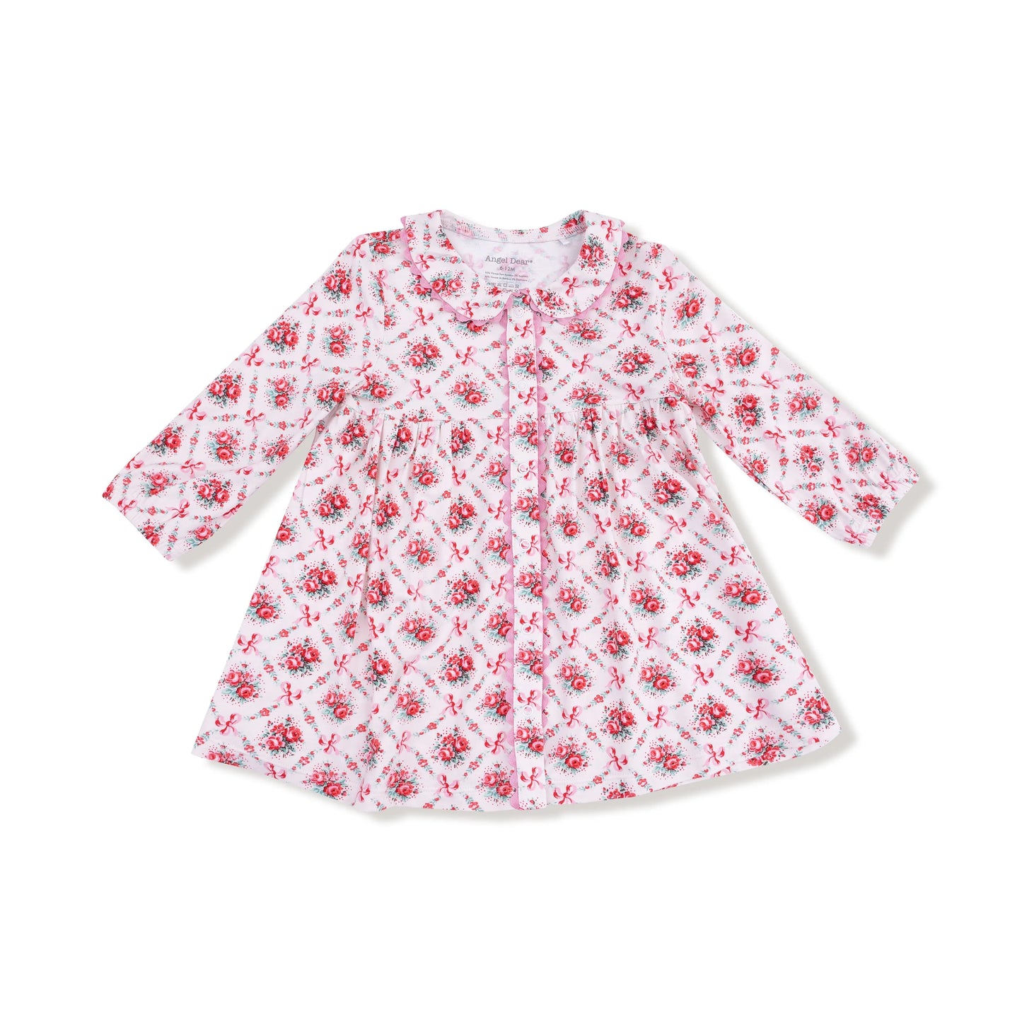 Angel Dear Jill Dress Long Sleeve With Ric Rac Trim Peter Pan Collar - Apparel & Accessories > Clothing > Baby & Toddler Clothing > Baby & Toddler Dresses 964