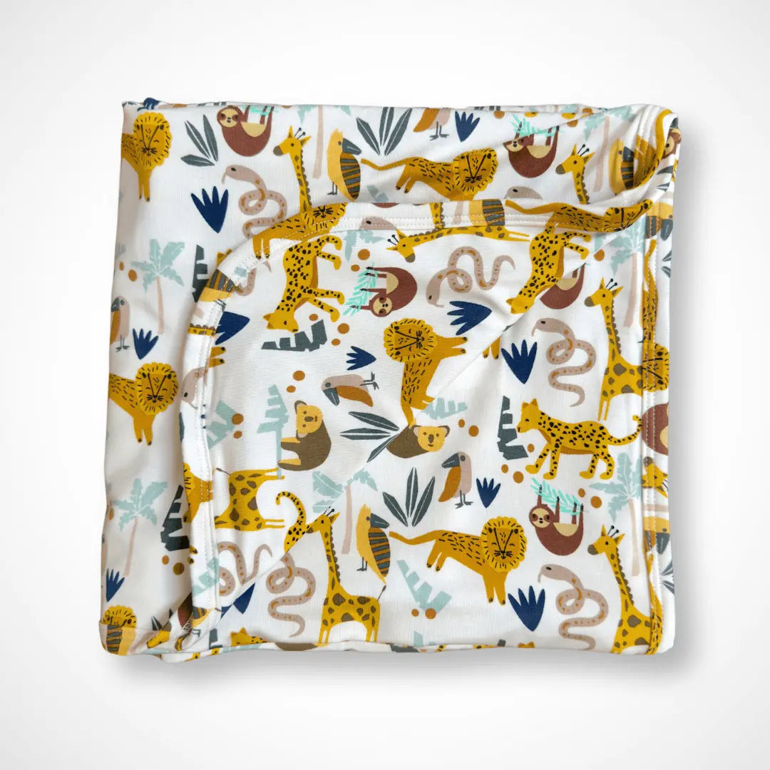 Jungle Friends Bamboo Swaddle Blanket for Infants and Toddlers Kolorful Everetts Place: Online Boutique