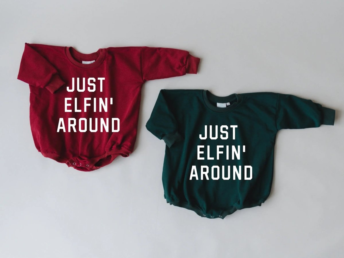 Little Joy Co. Just Elfin' Around Sweatshirt Romper - Everetts Place Boutique -