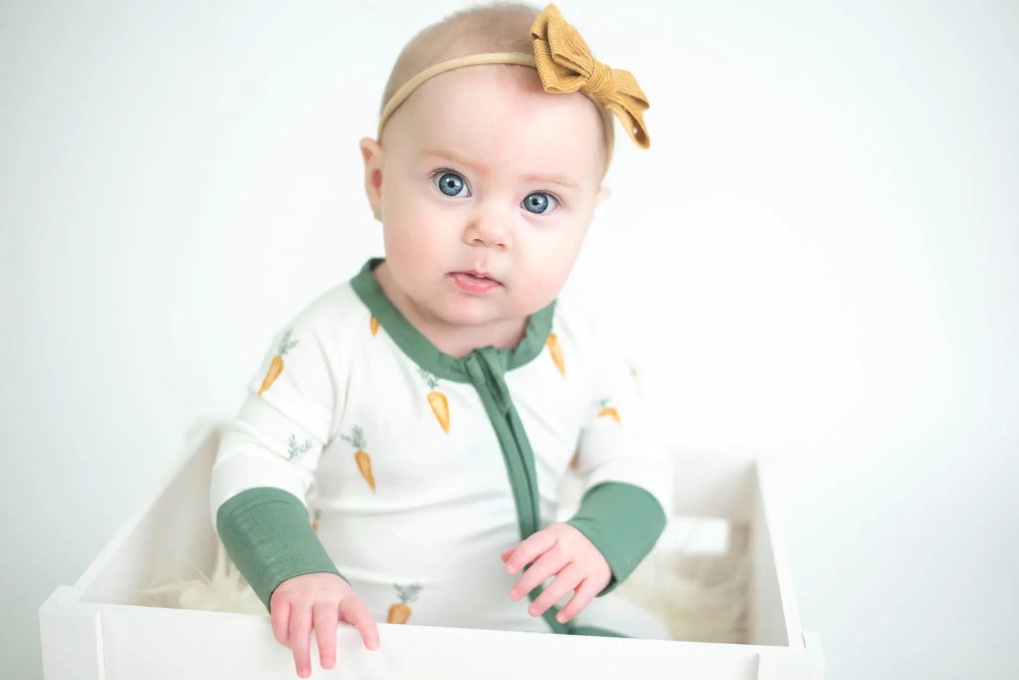 Little Joy Co. Keep Calm And Carrot On Bamboo Zippy Romper For Babies - Apparel & Accessories > Clothing > Baby & Toddler Clothing > Baby & Toddler Sleepwear