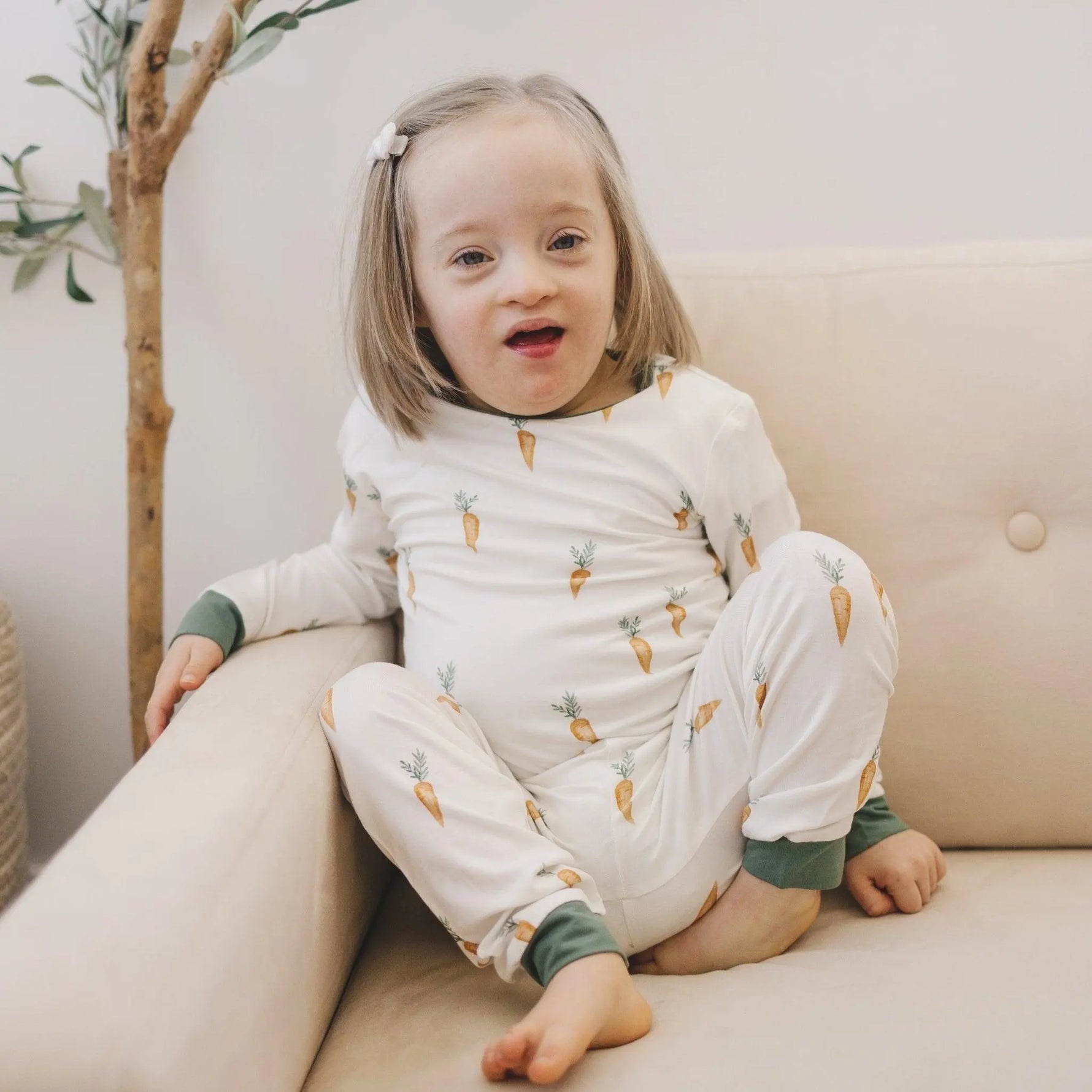Little Joy Co. Keep Calm And Carrot On Bamboo Pajama Set 2pc Breathable - Apparel & Accessories > Clothing > Sleepwear & Loungewear > Pajamas