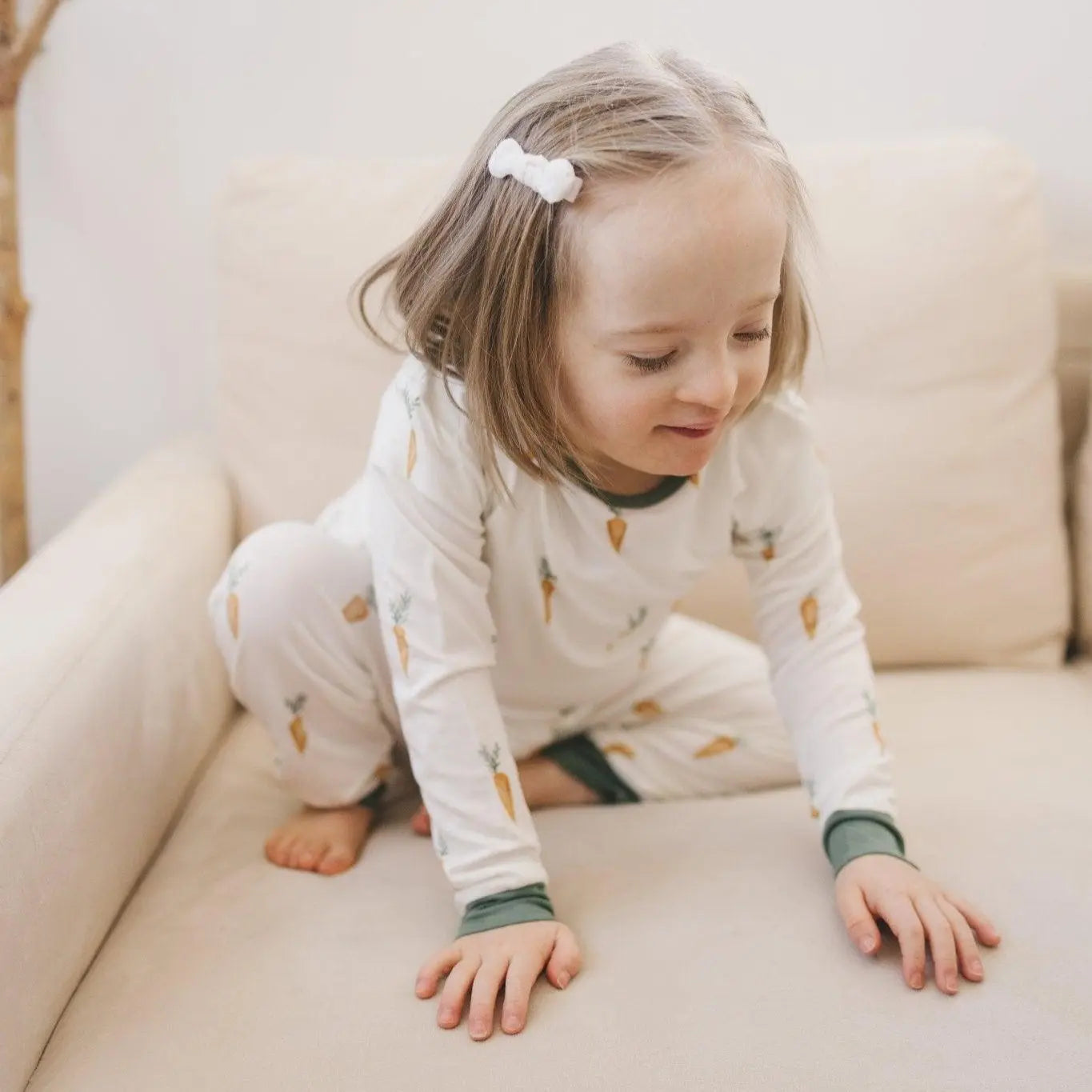 Little Joy Co. Keep Calm And Carrot On Bamboo Pajama Set 2pc Breathable - Apparel & Accessories > Clothing > Sleepwear & Loungewear > Pajamas