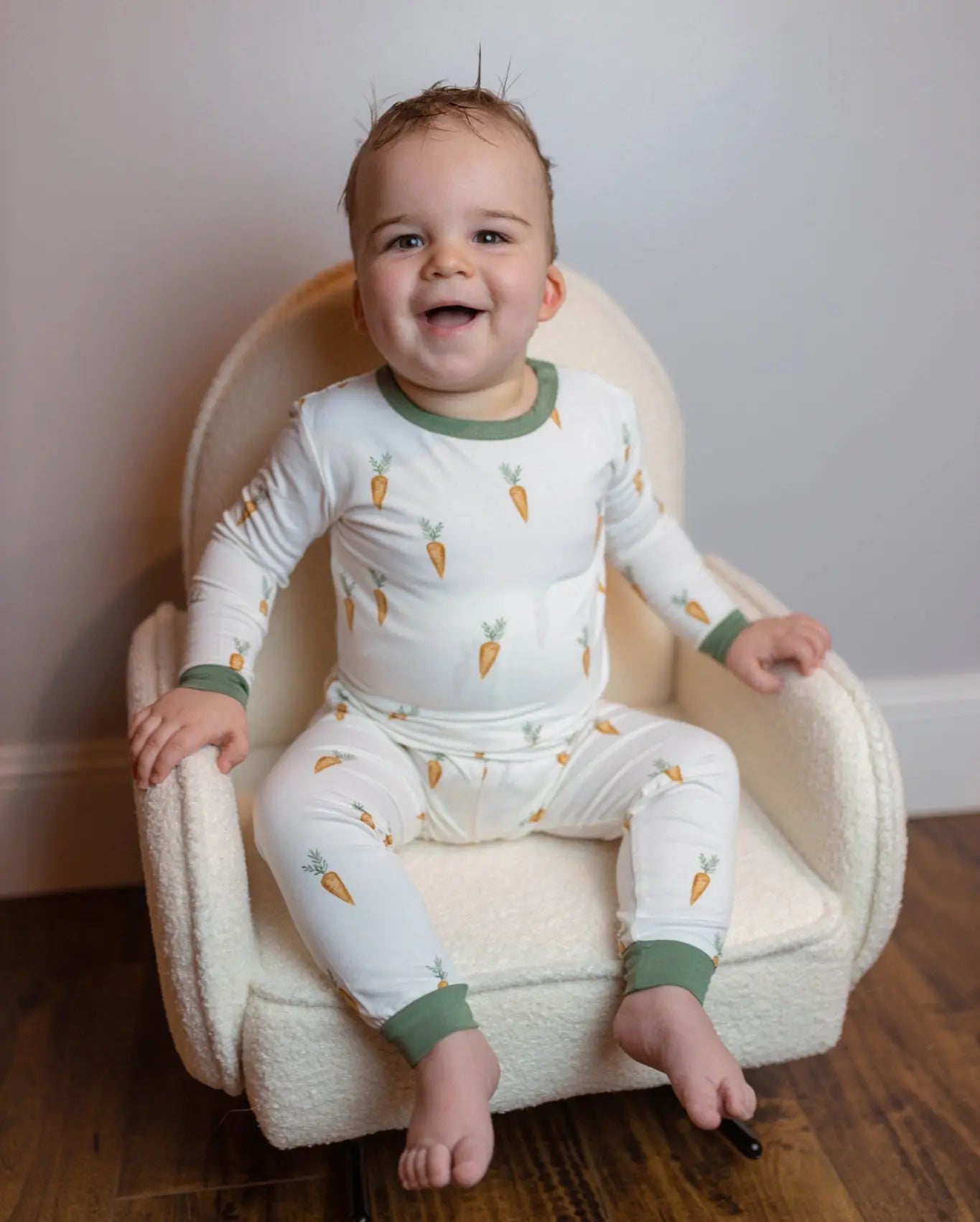 Little Joy Co. Keep Calm And Carrot On Bamboo Pajama Set 2pc Breathable - Apparel & Accessories > Clothing > Sleepwear & Loungewear > Pajamas