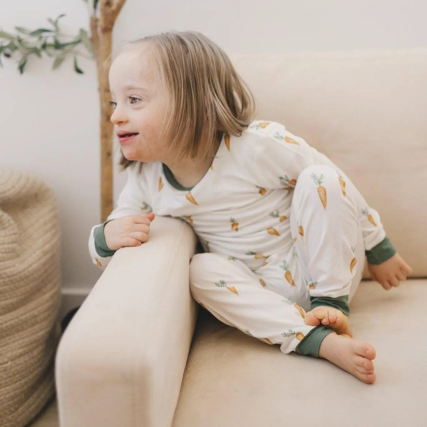 Little Joy Co. Keep Calm And Carrot On Bamboo Pajama Set 2pc Breathable - Apparel & Accessories > Clothing > Sleepwear & Loungewear > Pajamas