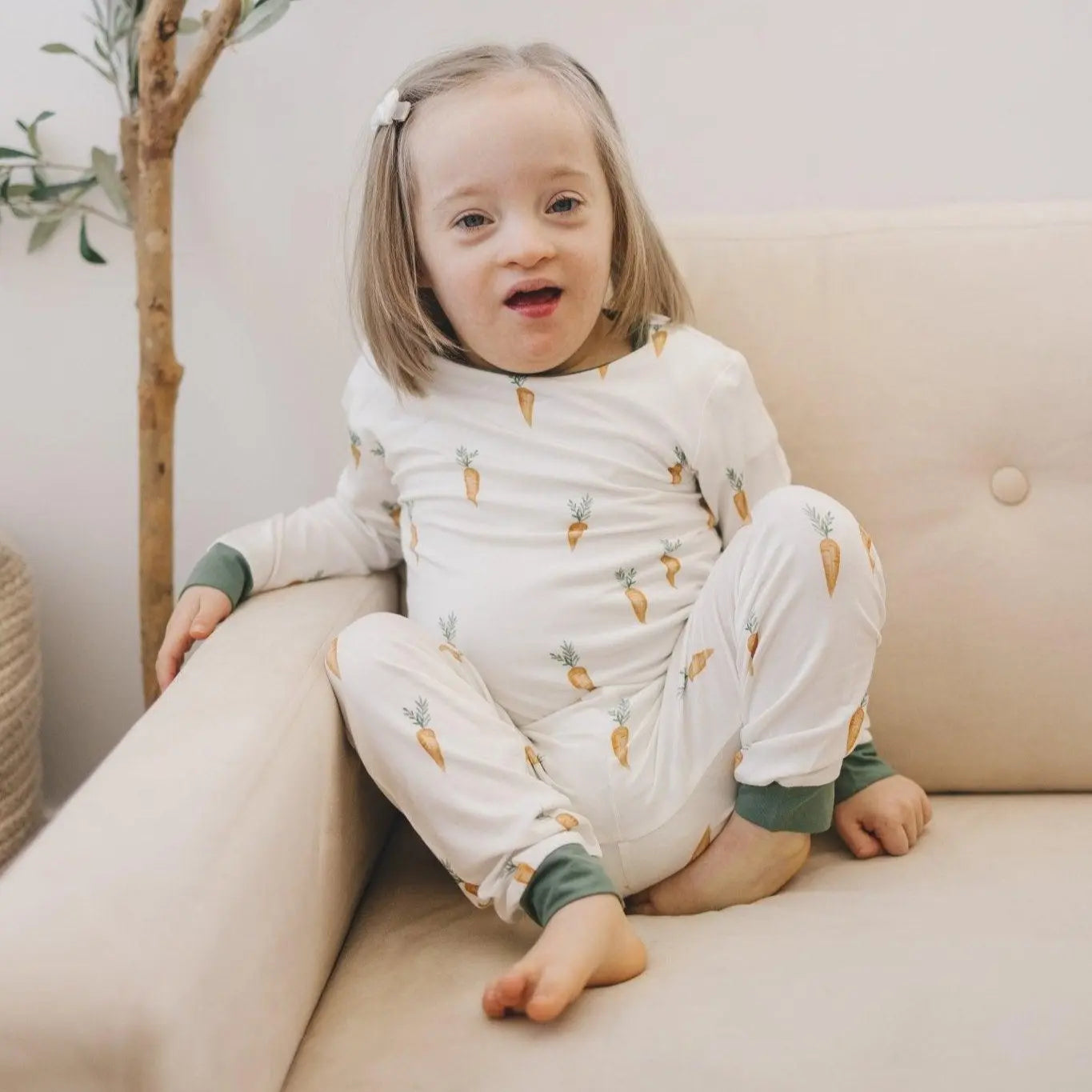 Little Joy Co. Keep Calm And Carrot On Bamboo Pajama Set 2pc Breathable - Apparel & Accessories > Clothing > Sleepwear & Loungewear > Pajamas