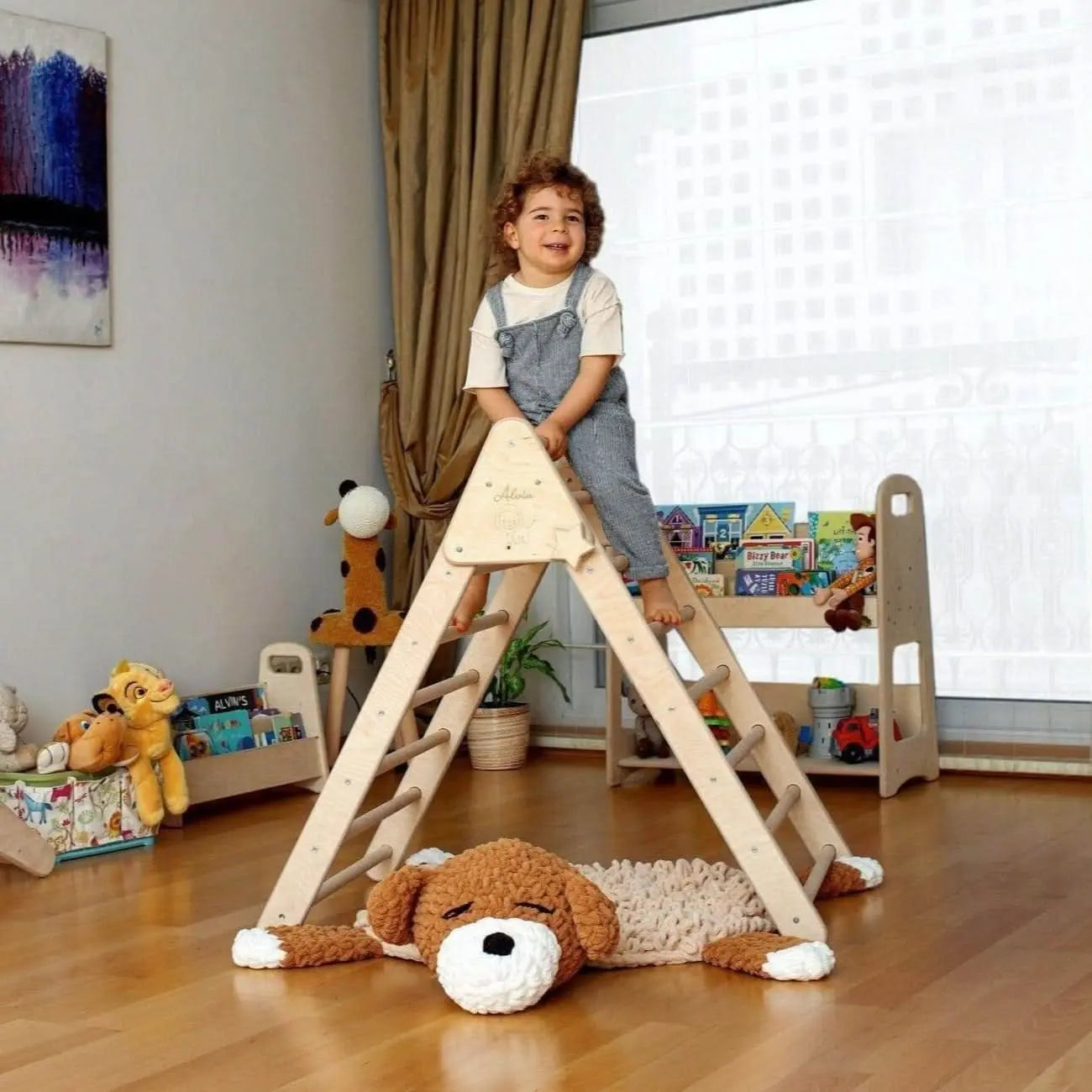 Kidodido Kidodido 4 Piece Climbing Set Triangle Arch Rocker 2in1Ramp - Toys & Games > Outdoor Play Equipment > Swing Sets & Playsets Activity Gym Sets