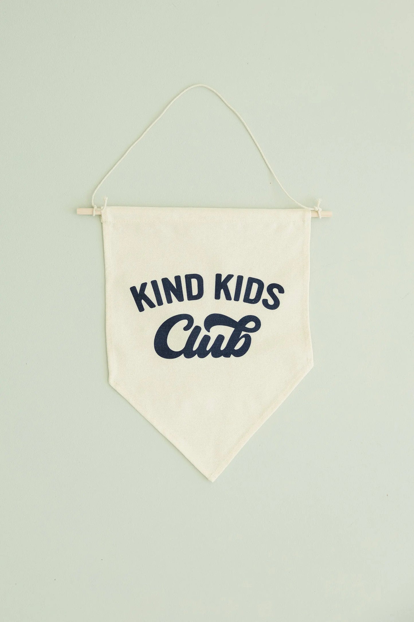 Little Joy Co. Kind Kids Club Canvas Pennant Natural With Wooden Dowel -