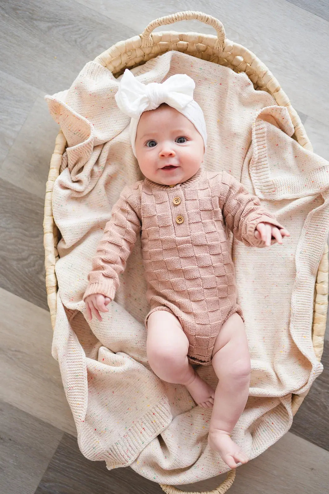 Knitted Baby Blanket - Rainbow Sprinkle Harp Angel Boutique