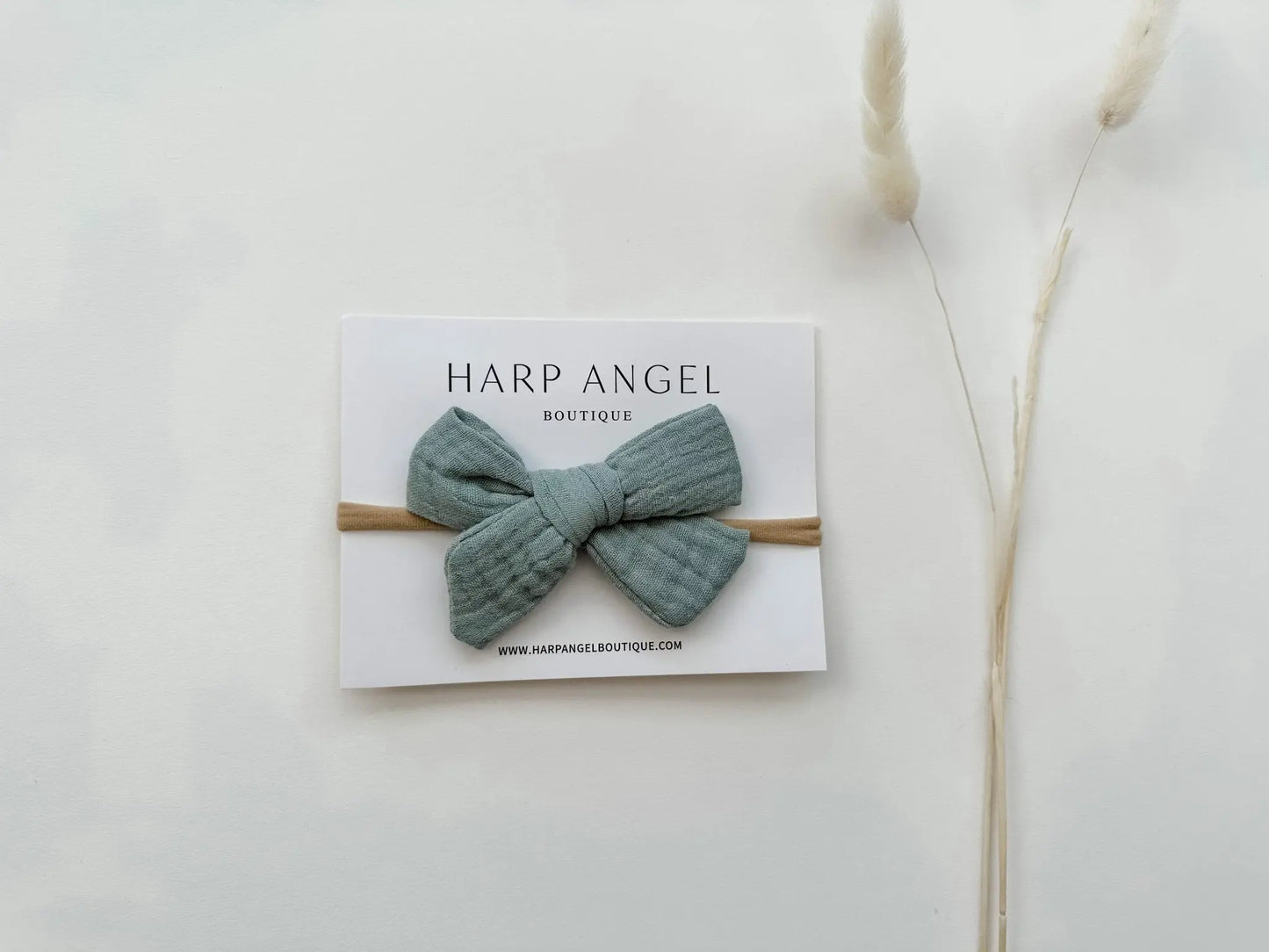 Knot Bow Headband - Sage Green Harp Angel Boutique