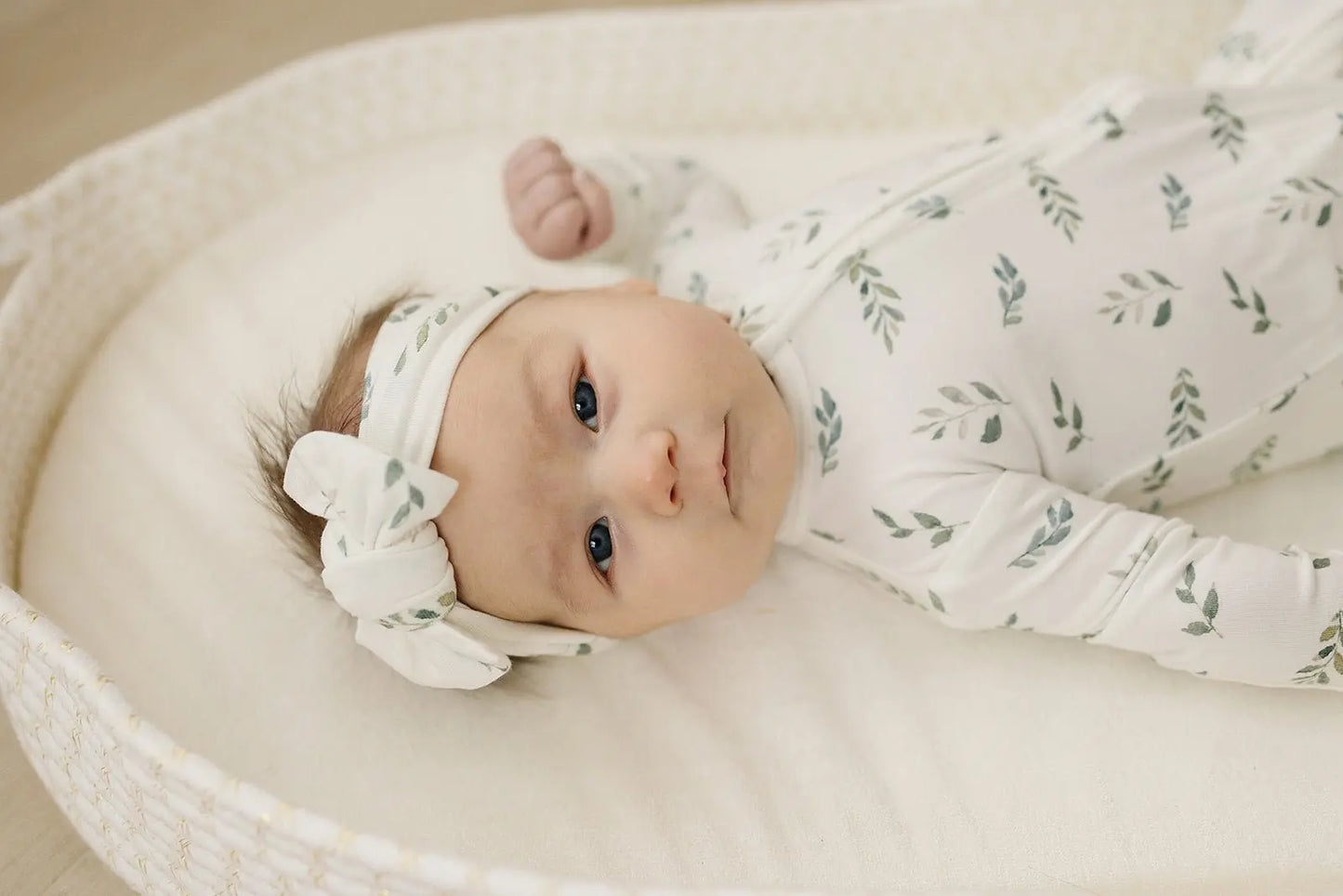 Knotted Headband - Green Leaves Harp Angel Boutique