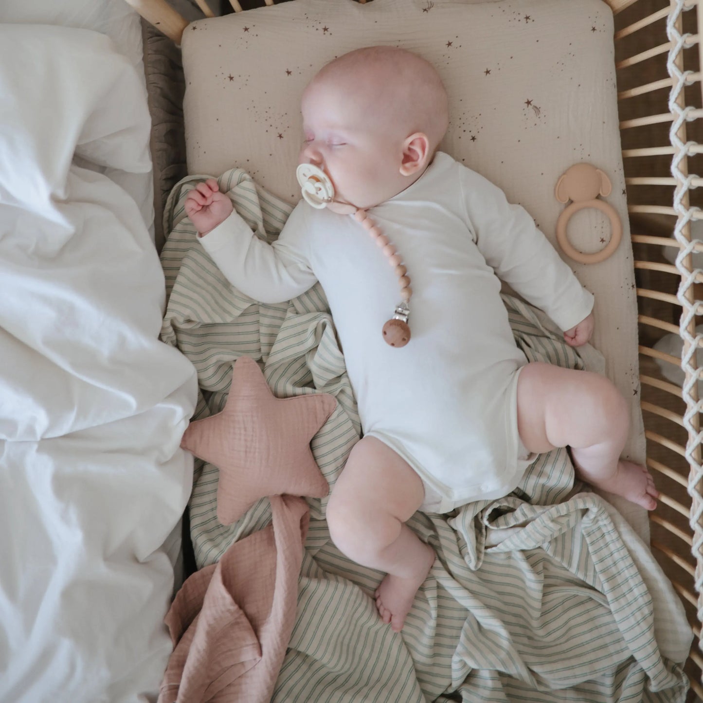 Star Lovey Blanket Made From 100 Percent Organic Cotton Soft Colors Playful Designs For Babies And Toddlers Mushie