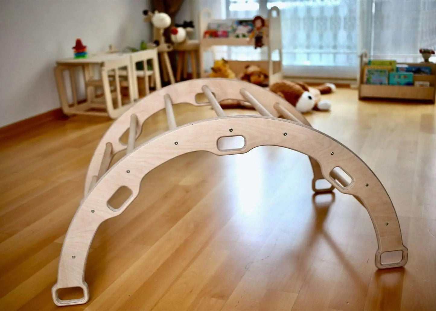 Kidodido Large Montessori Climbing Arch Rocker With Plush Pillow Set - Baby & Toddler > Baby Toys & Activity Equipment > Baby Bouncers & Rockers Climbing Arch and Rockers