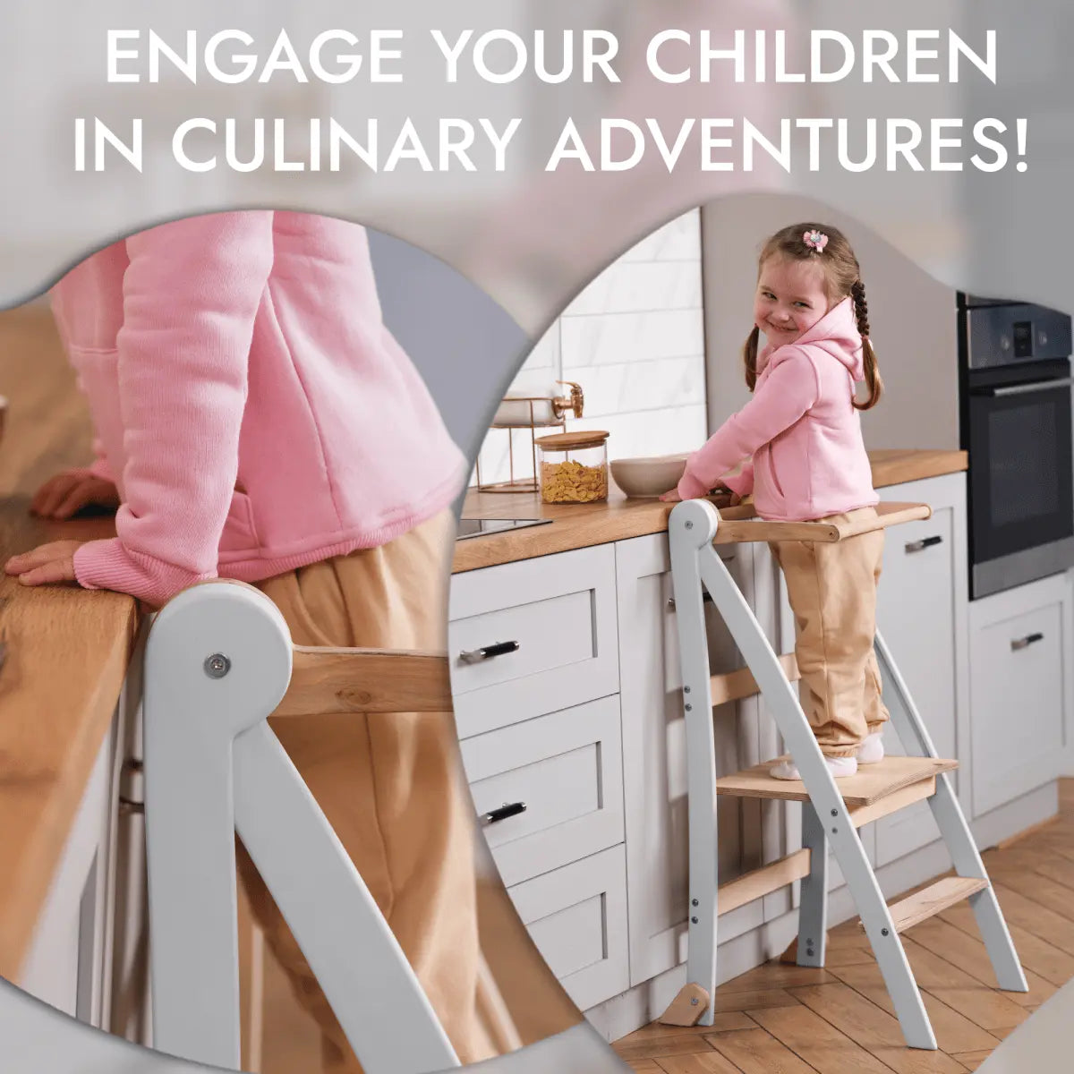 Learning Tower Foldable Step Stool For Toddlers Gray Goodevas Everetts Place: Online Boutique