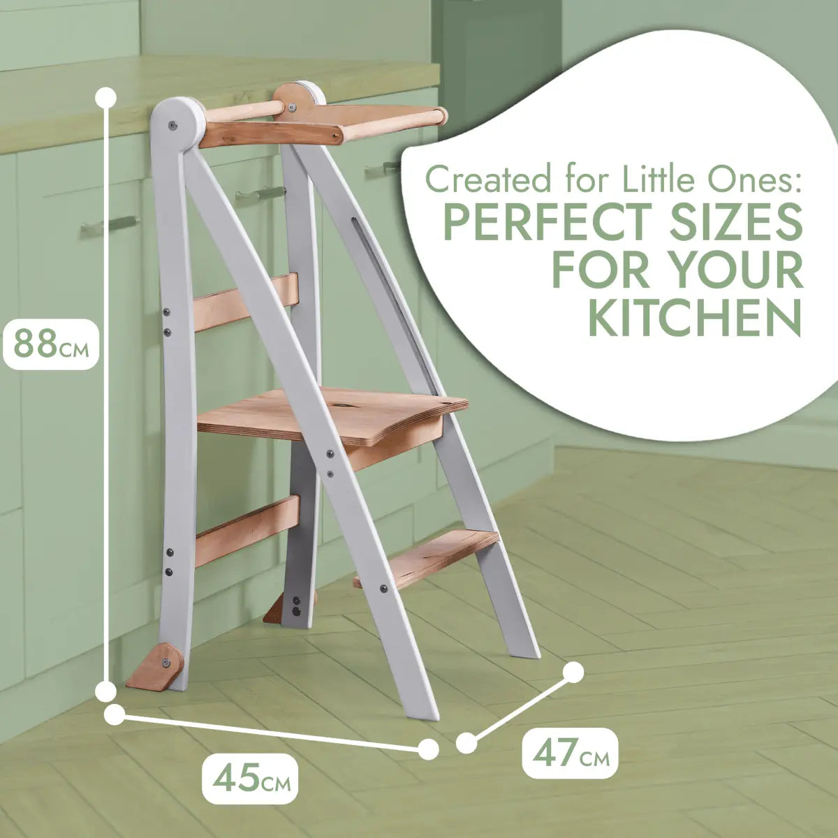 Learning Tower Foldable Step Stool For Toddlers Gray Goodevas Everetts Place: Online Boutique