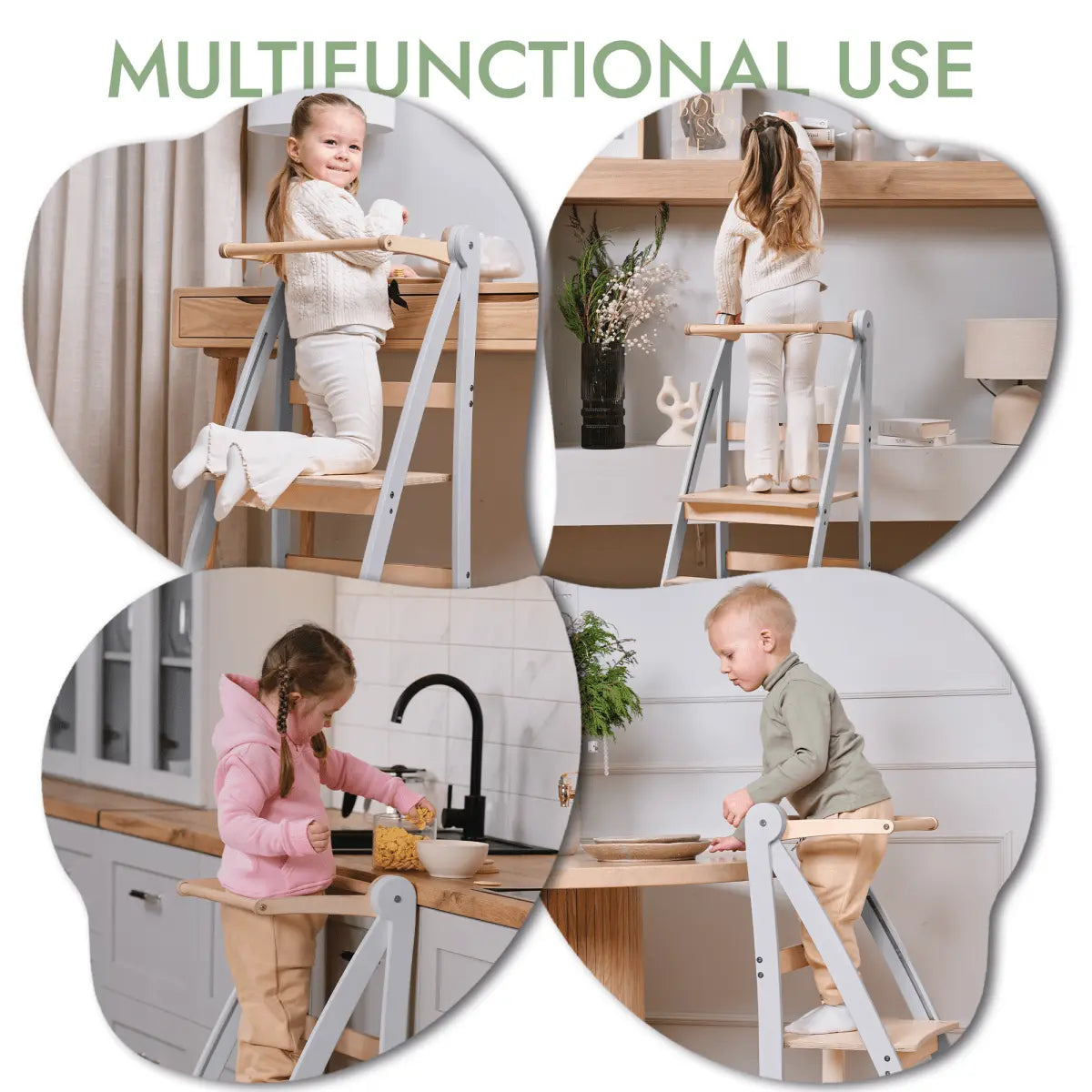 Learning Tower Foldable Step Stool For Toddlers Gray Goodevas Everetts Place: Online Boutique