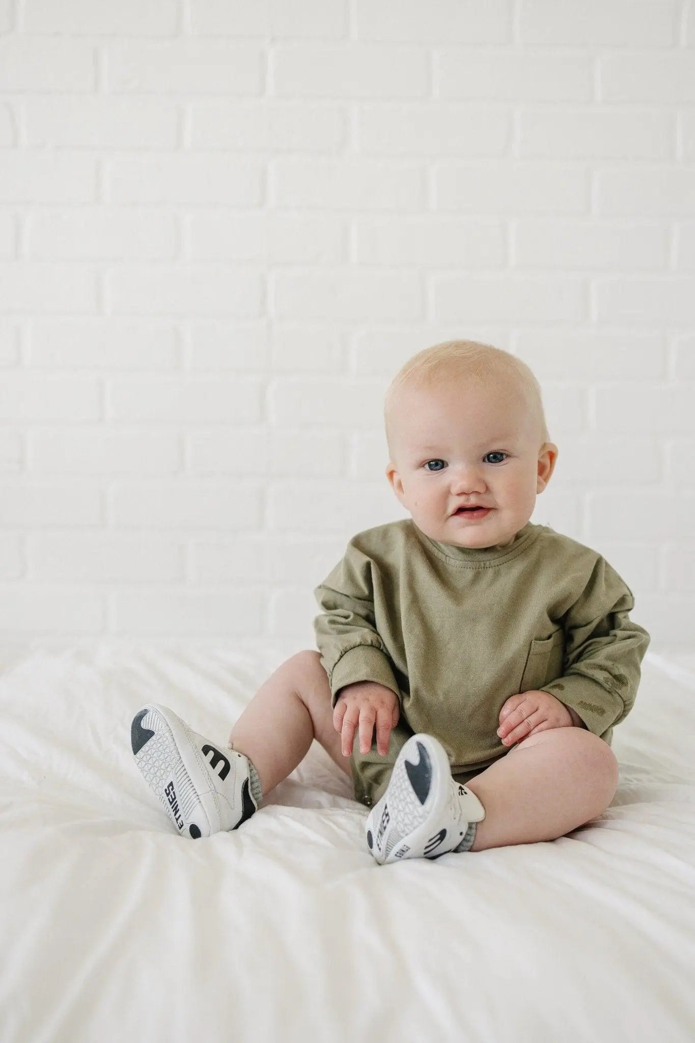 Little Joy Co. Little Joy Co Long Sleeve Pocket Tee Romper 100 Cotton Baby -