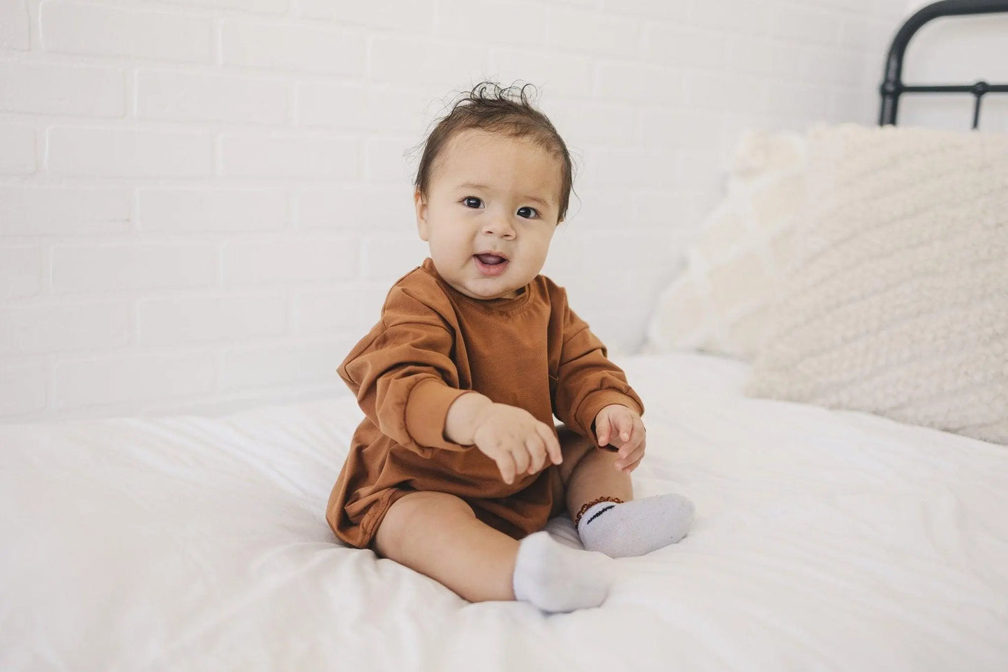 Little Joy Co. Little Joy Co Long Sleeve Pocket Tee Romper 100 Cotton Baby -