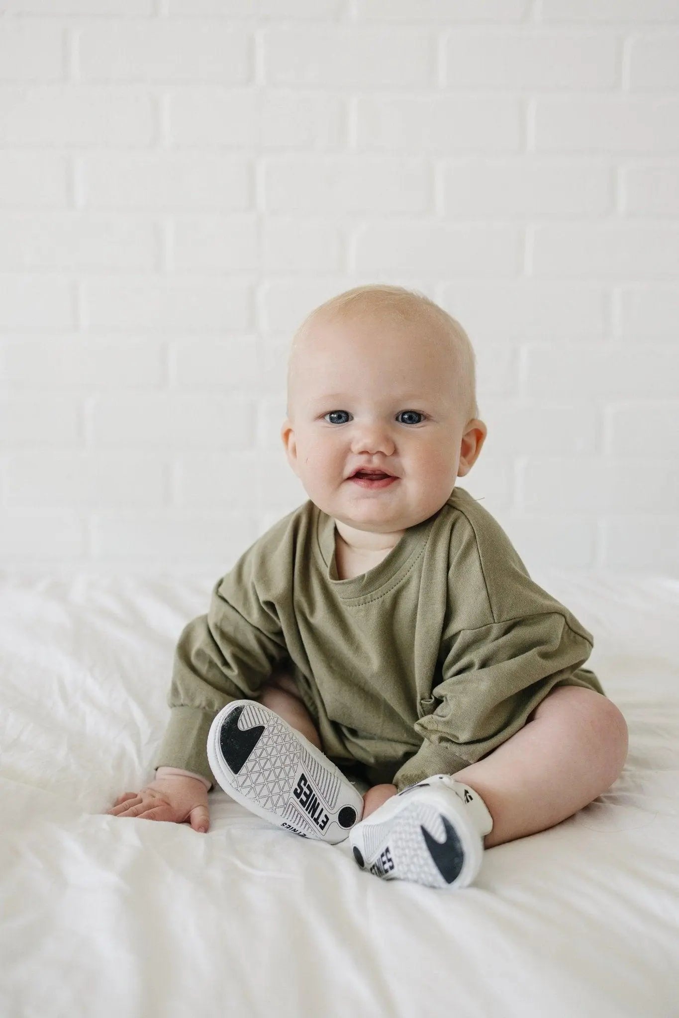 Little Joy Co. Little Joy Co Long Sleeve Pocket Tee Romper 100 Cotton Baby -