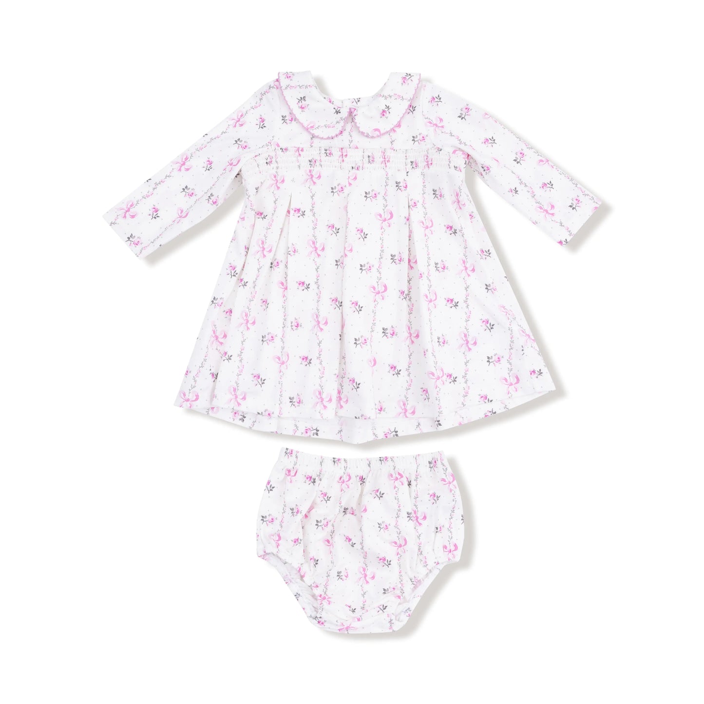 Angel Dear Long Sleeve Peter Pan Collar Dress Smocked Bloomer - Apparel & Accessories > Clothing > Baby & Toddler Clothing > Baby & Toddler Dresses 890