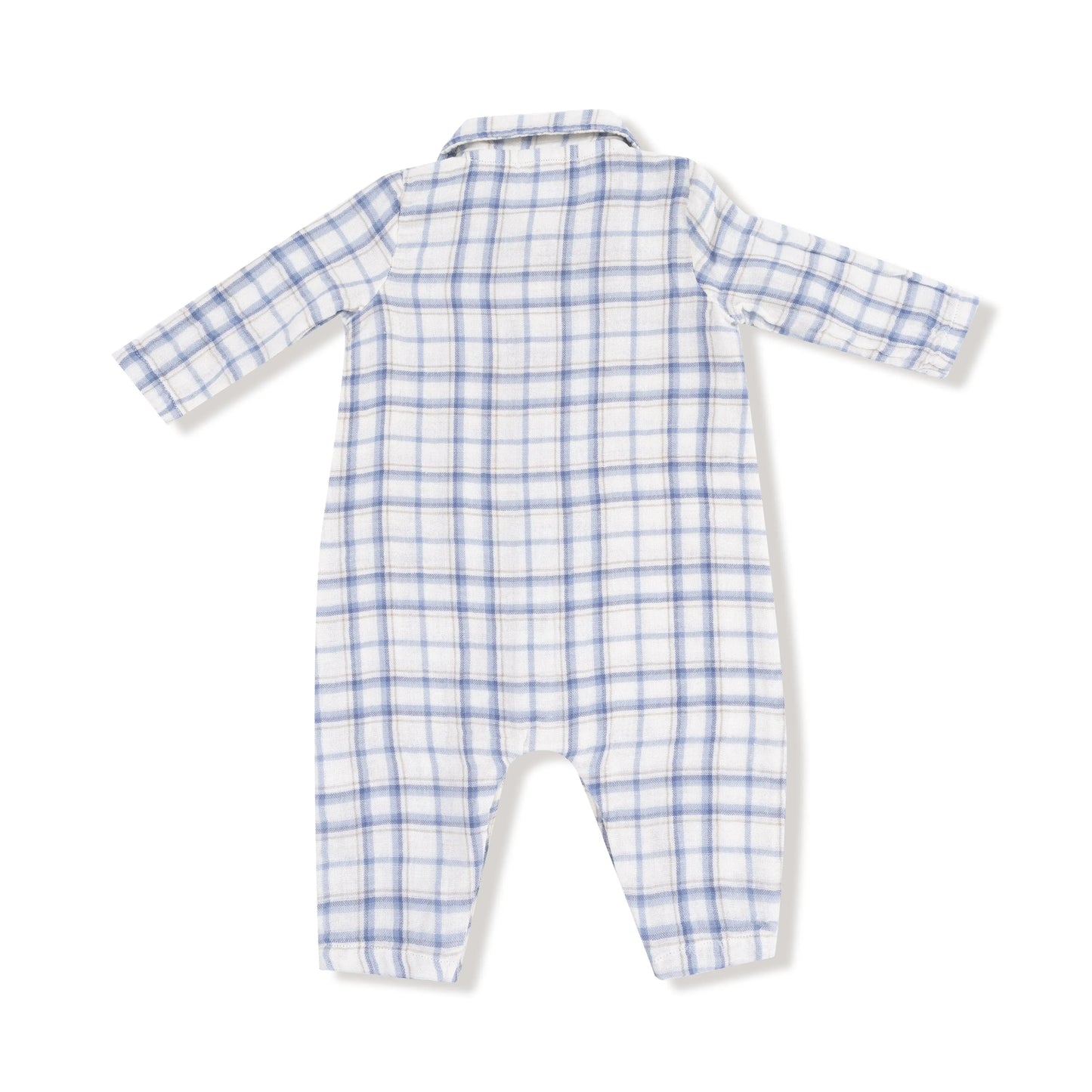 Long Sleeve Polo Romper Organic Cotton With Full Placket Angel Dear Everetts Place: Online Boutique