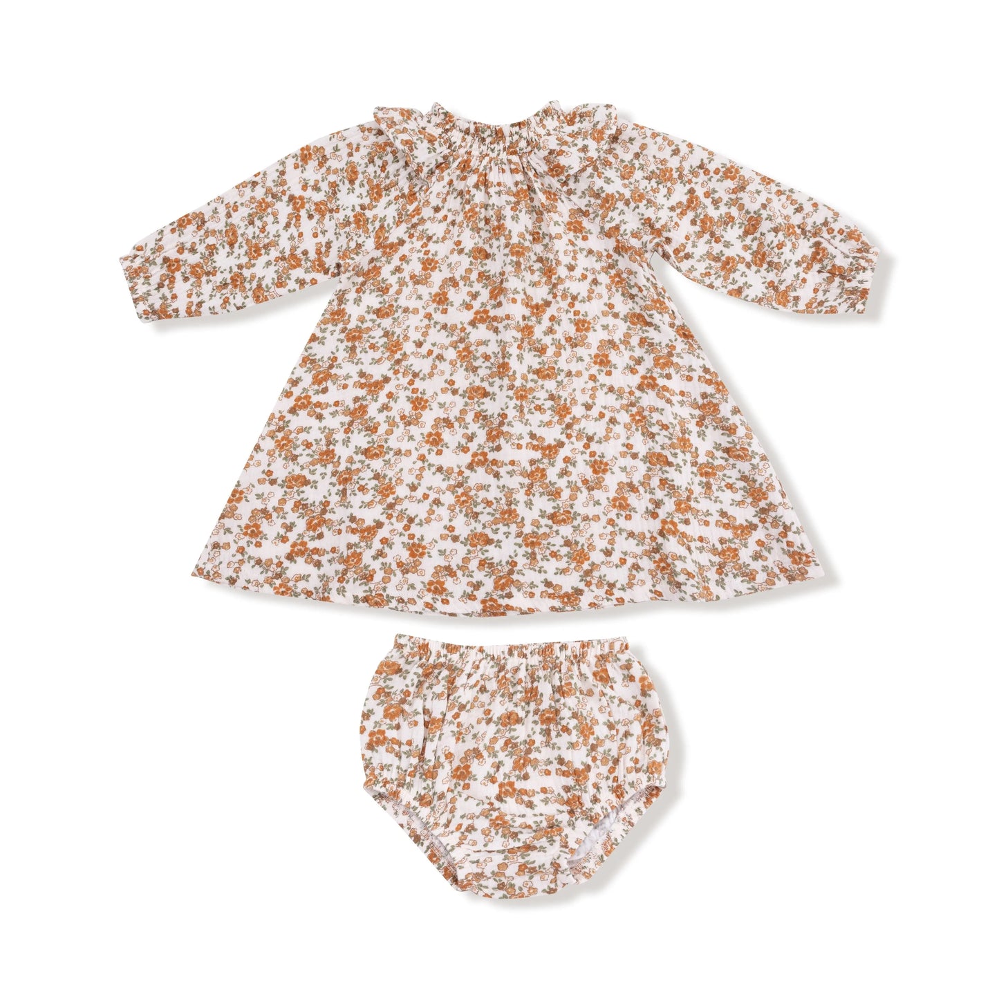 Angel Dear Long Sleeve Ruffle Smocked Neck Dress With Diaper Cover - Apparel & Accessories > Clothing > Baby & Toddler Clothing > Baby & Toddler Dresses 929