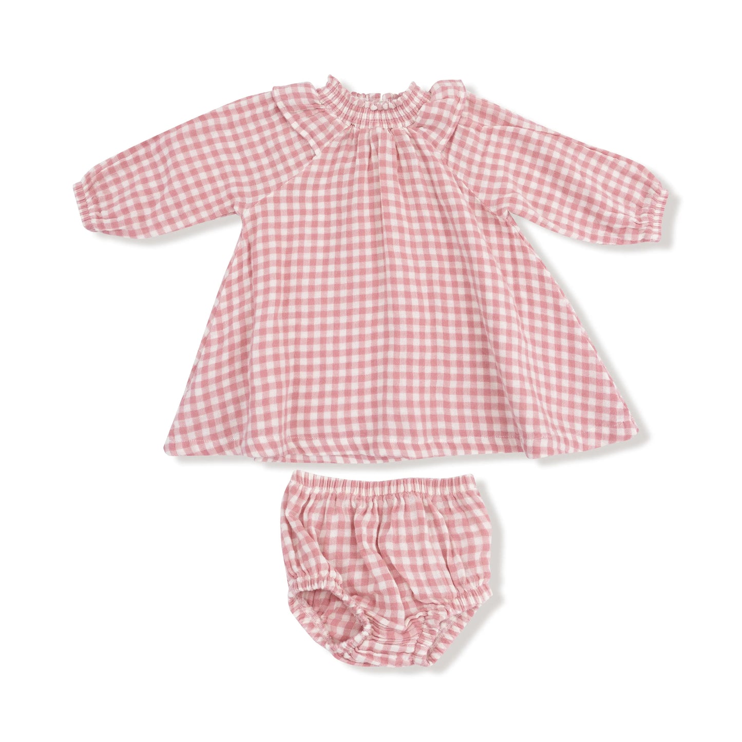Long Sleeve Ruffle Smocked Neck Dress and Diaper Cover Angel Dear Everetts Place: Online Boutique