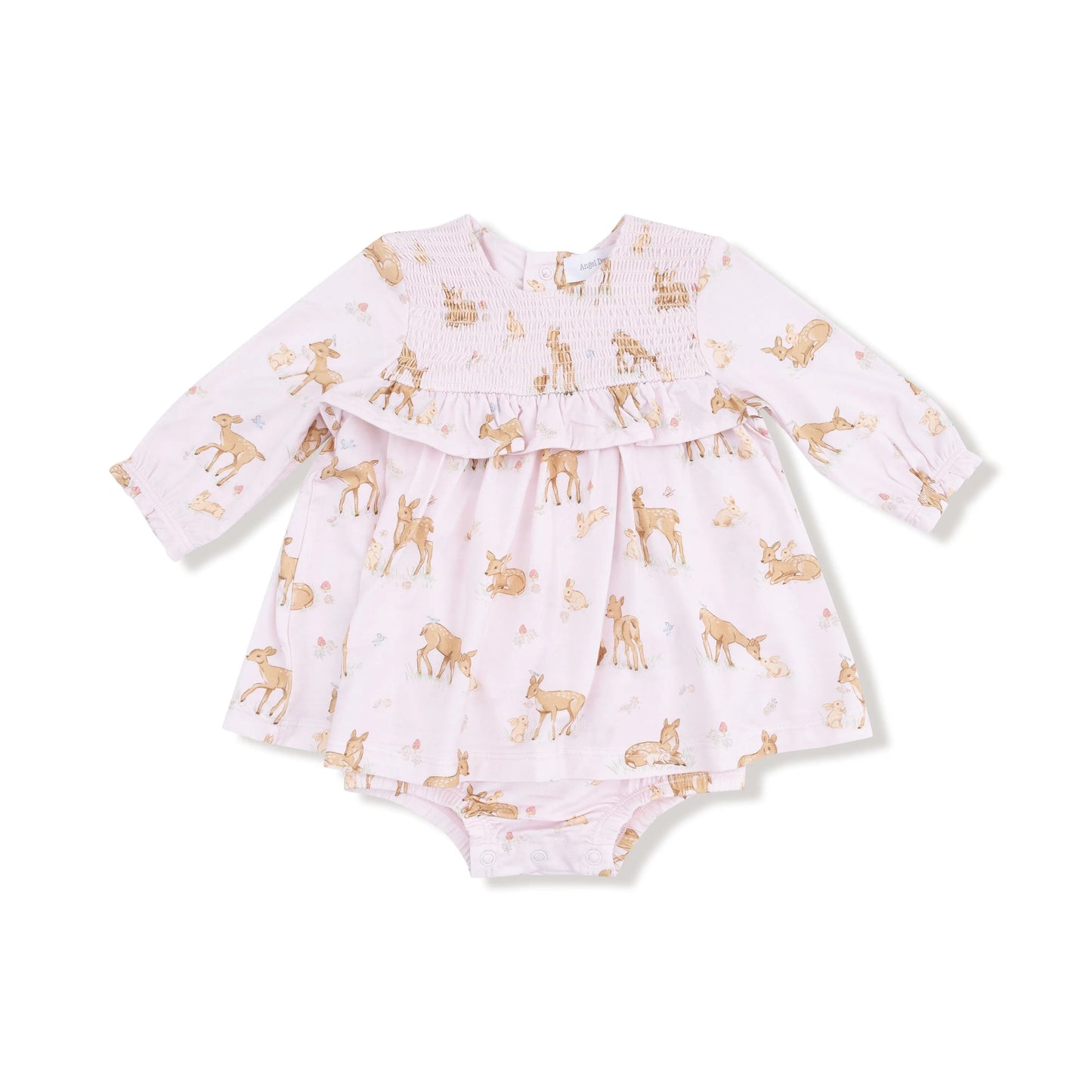 Angel Dear Long Sleeve Smocked Ruffle Bubble Dress With Skirt - Apparel & Accessories > Clothing > Baby & Toddler Clothing > Baby One-Pieces 618