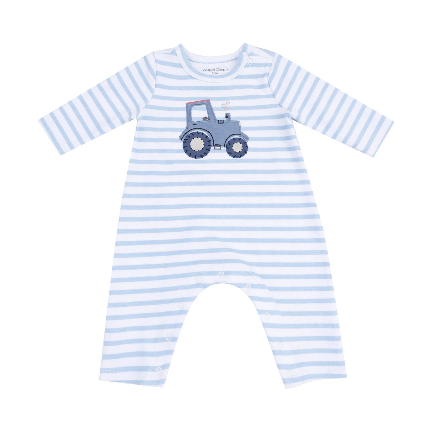 Angel Dear Long Sleeve Snap Shoulder Romper With Tractor Applique - Apparel & Accessories > Clothing > Baby & Toddler Clothing > Baby One-Pieces 956