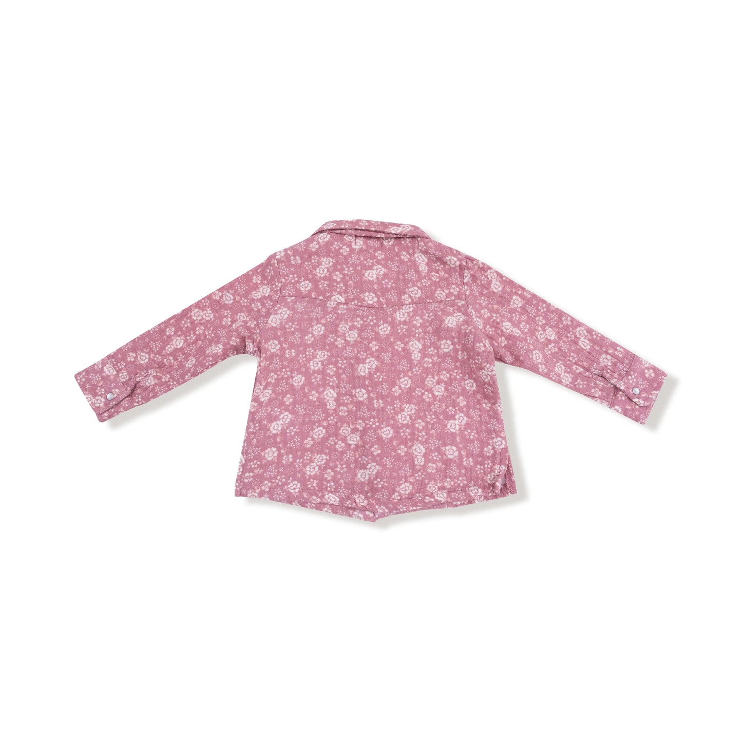 Long Sleeve Western Pearl Snap Shirt Organic Cotton Muslin Angel Dear Everetts Place: Online Boutique