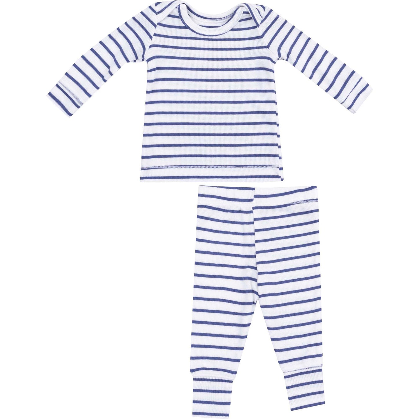 Loungewear Set Stripe Vintage Navy Ribbed Modal Comfy Cozy Pajamas for Kids Angel Dear