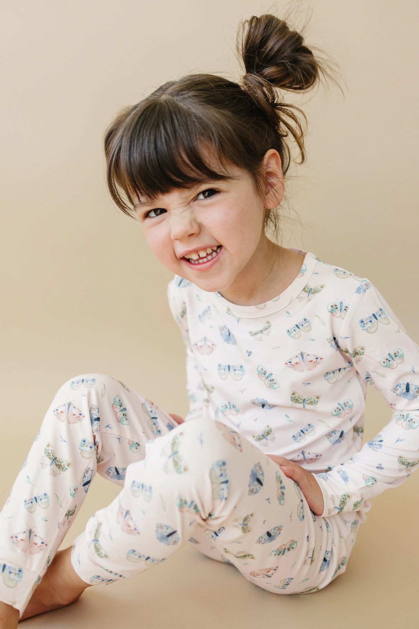 Little Joy Co. Luna Moths Two Piece Bamboo Pajamas Breathable Sleepwear - Apparel & Accessories > Clothing > Baby & Toddler Clothing > Baby & Toddler Sleepwear