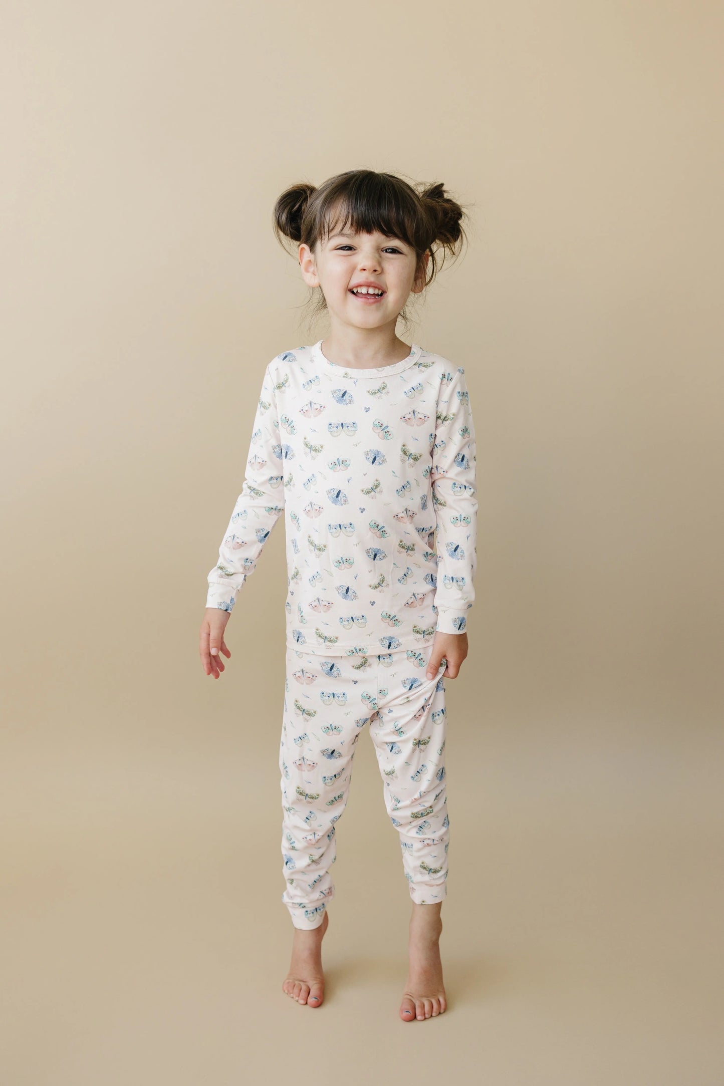 Little Joy Co. Luna Moths Two Piece Bamboo Pajamas Breathable Sleepwear - Apparel & Accessories > Clothing > Baby & Toddler Clothing > Baby & Toddler Sleepwear