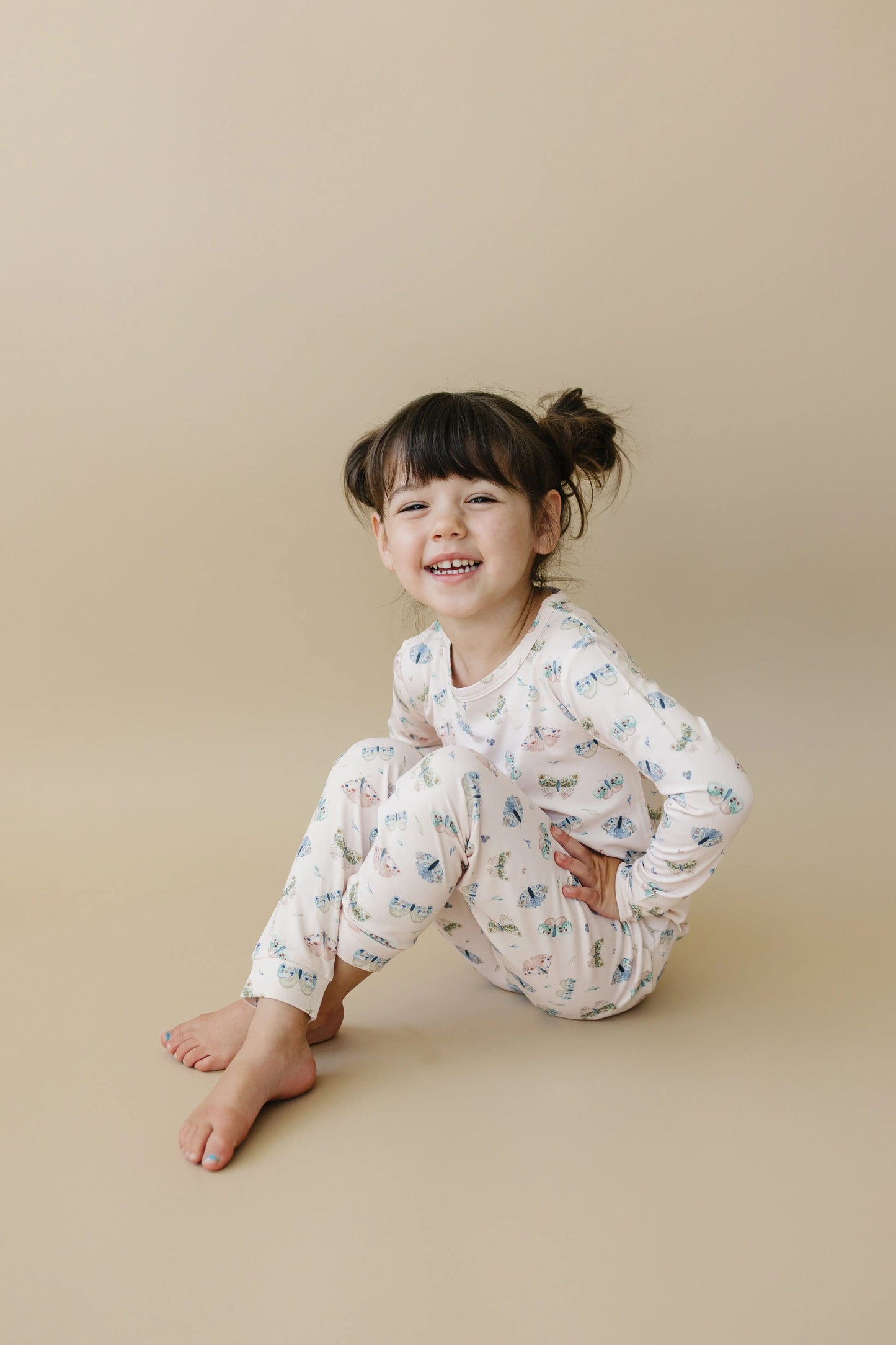 Little Joy Co. Luna Moths Two Piece Bamboo Pajamas Breathable Sleepwear - Apparel & Accessories > Clothing > Baby & Toddler Clothing > Baby & Toddler Sleepwear