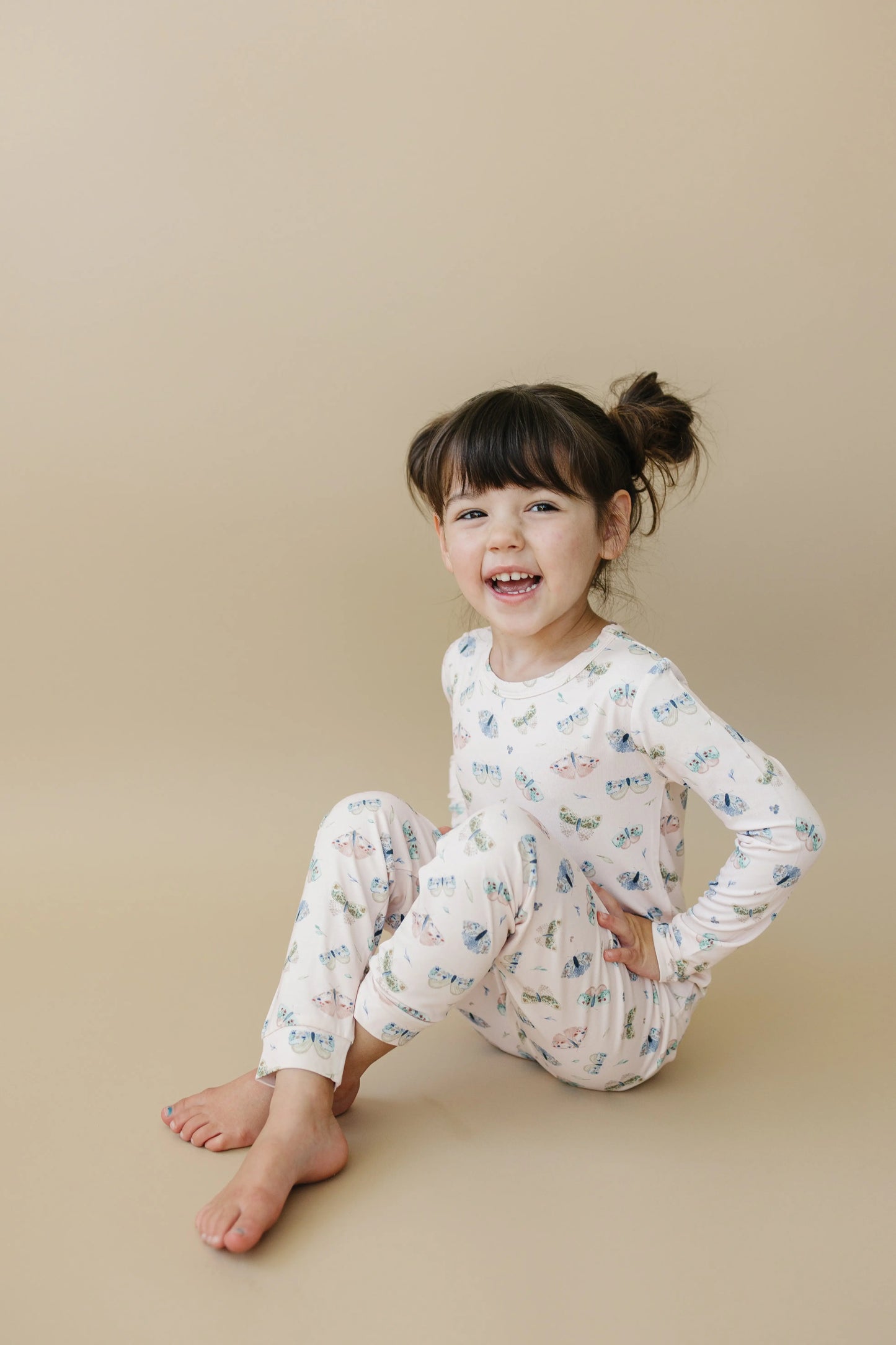 Little Joy Co. Luna Moths Two Piece Bamboo Pajamas Breathable Sleepwear - Apparel & Accessories > Clothing > Baby & Toddler Clothing > Baby & Toddler Sleepwear