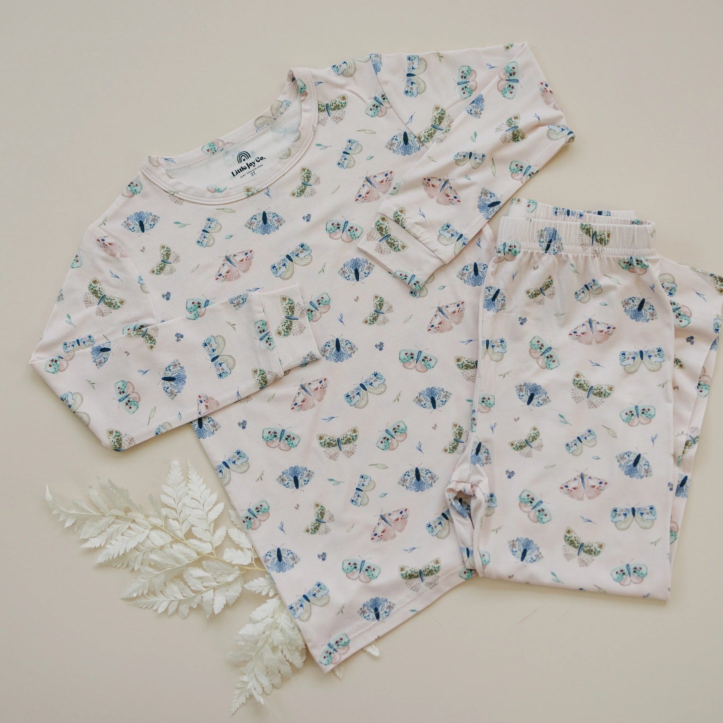Little Joy Co. Luna Moths Two Piece Bamboo Pajamas Breathable Sleepwear - Apparel & Accessories > Clothing > Baby & Toddler Clothing > Baby & Toddler Sleepwear