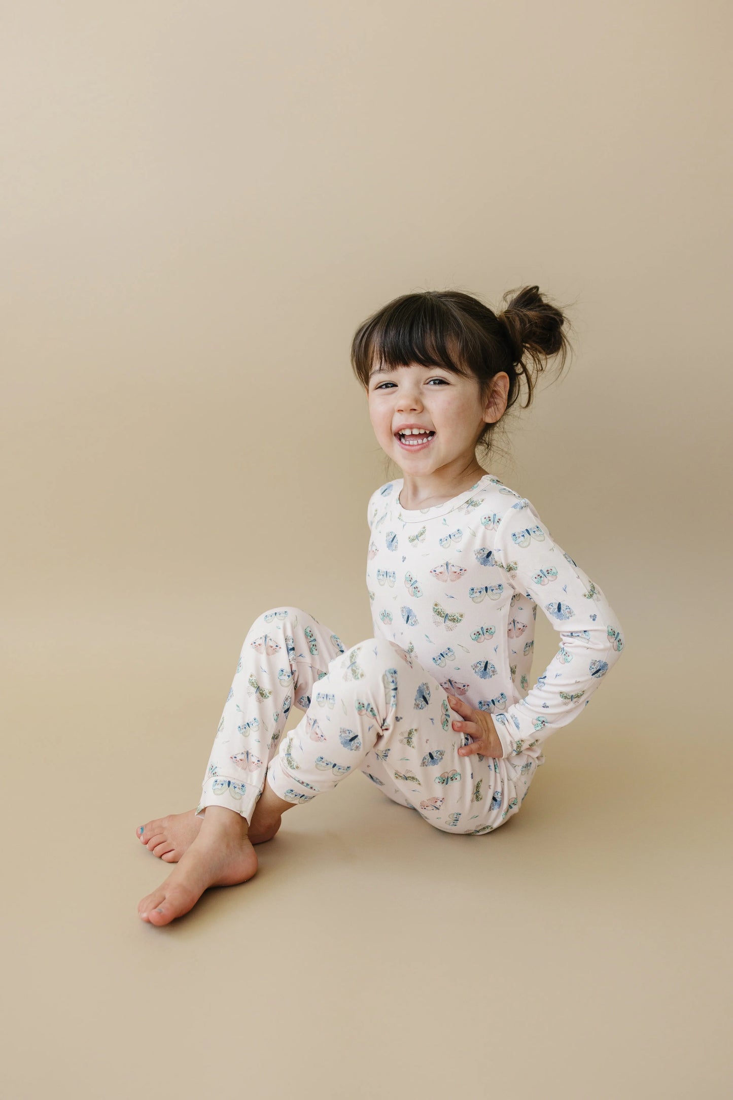 Little Joy Co. Luna Moths Two Piece Bamboo Pajamas Breathable Sleepwear - Apparel & Accessories > Clothing > Baby & Toddler Clothing > Baby & Toddler Sleepwear
