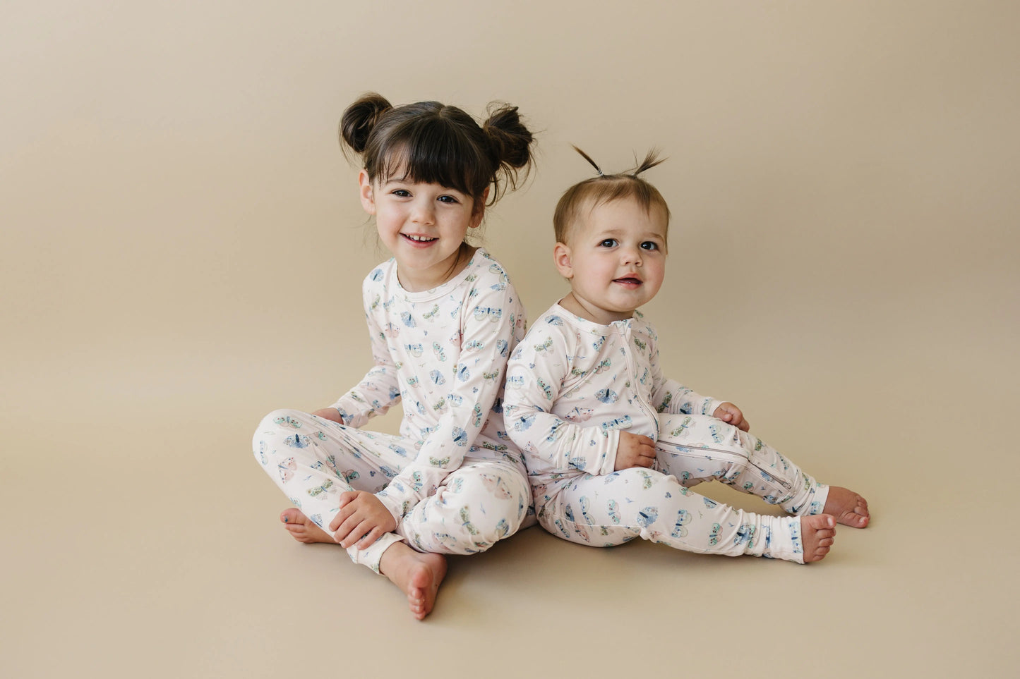 Little Joy Co. Luna Moths Two Piece Bamboo Pajamas Breathable Sleepwear - Apparel & Accessories > Clothing > Baby & Toddler Clothing > Baby & Toddler Sleepwear