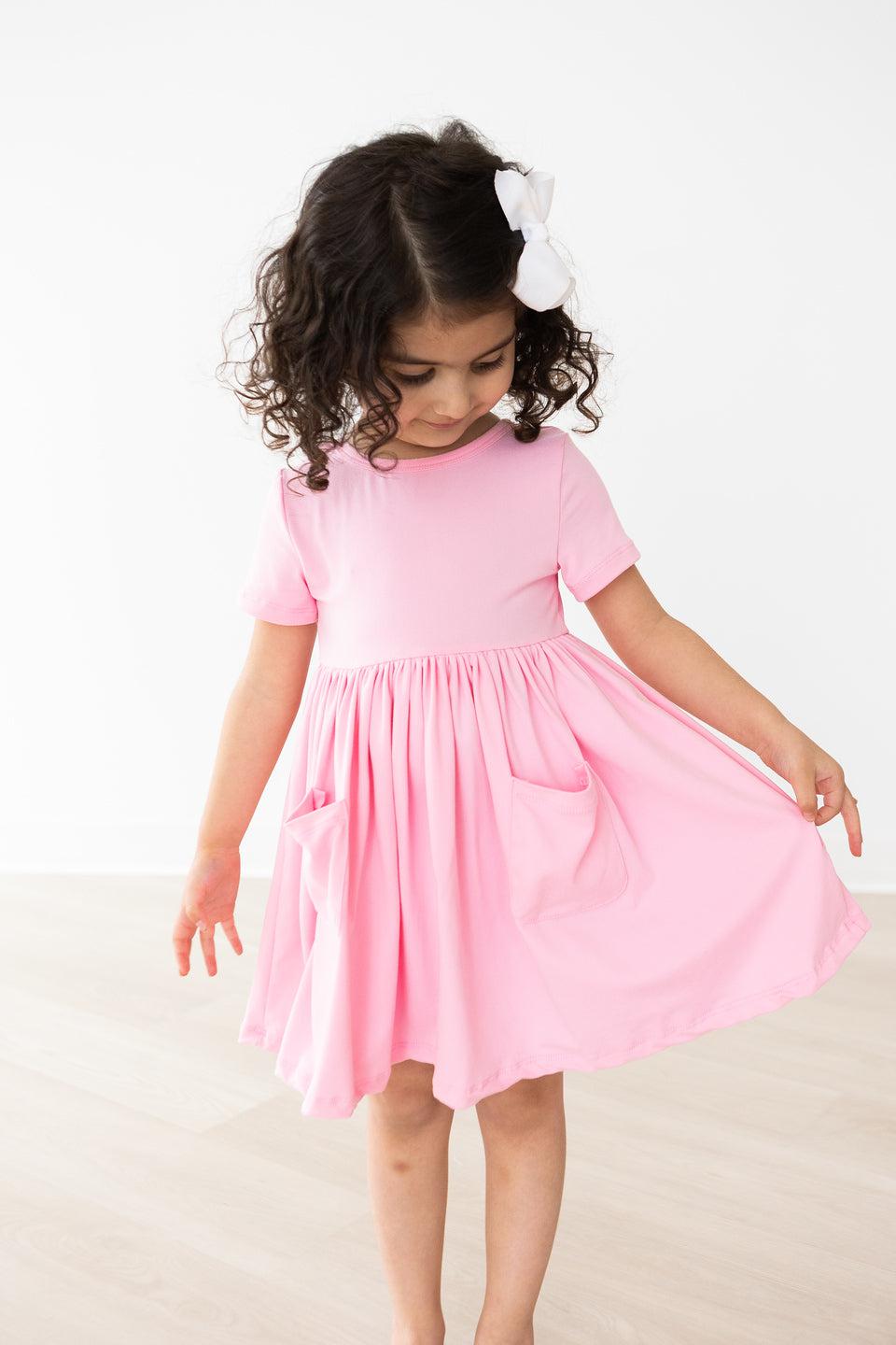 Mila & Rose ® Mila Rose Bubblegum Pink Short Sleeve Pocket Twirl Dress - Apparel & Accessories > Clothing > Dresses Twirl Pocket Dress S/S