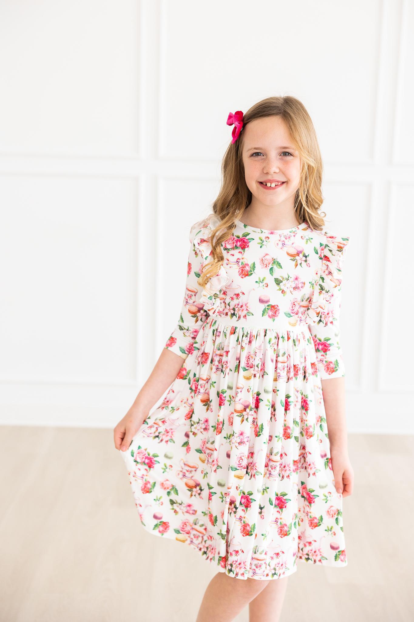 Mila & Rose ® Mila Rose Macarons Tea Ruffle Twirl Dress For Girls - Apparel & Accessories > Clothing > Dresses Twirl Ruffle Dress 3/4