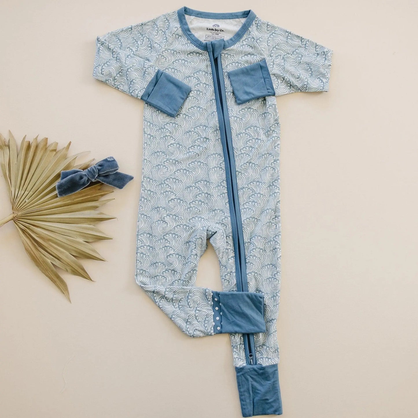Little Joy Co. Making Waves Bamboo Zippy Romper For Babies 9 To 12 Months - Apparel & Accessories > Clothing > Baby & Toddler Clothing > Baby One-Pieces