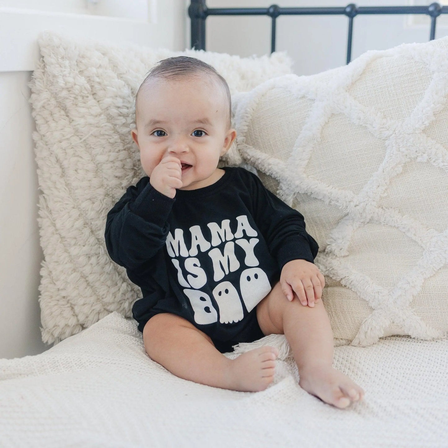 Little Joy Co. Mama Is My Boo Bamboo Bubble Romper For Baby Wardrobe - Apparel & Accessories > Clothing > Baby & Toddler Clothing > Baby & Toddler Outfits