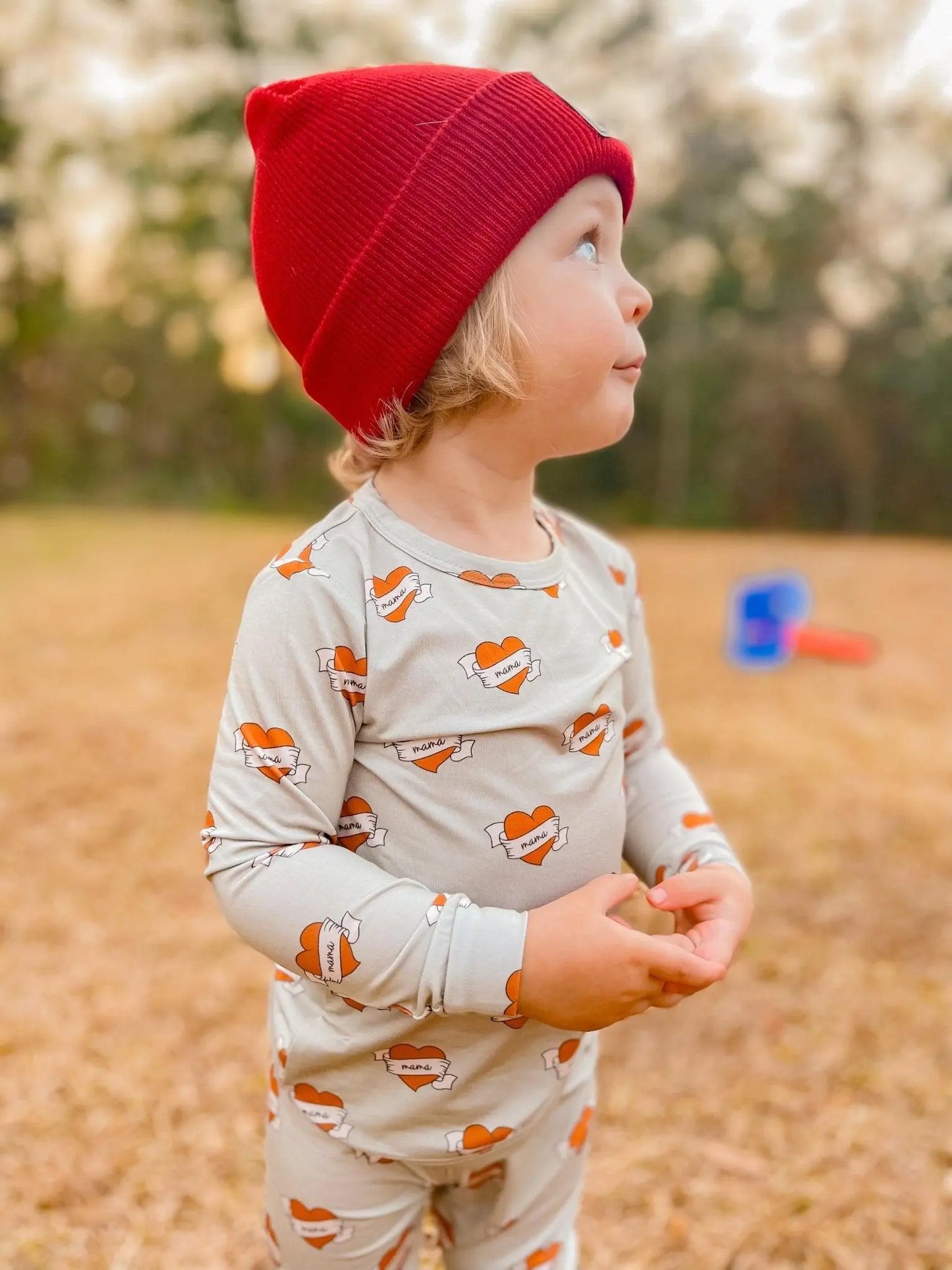 Little Joy Co. Mama Tattoo Hearts 2 Piece Bamboo Pajamas Set For Women - Apparel & Accessories > Clothing > Baby & Toddler Clothing > Baby & Toddler Sleepwear