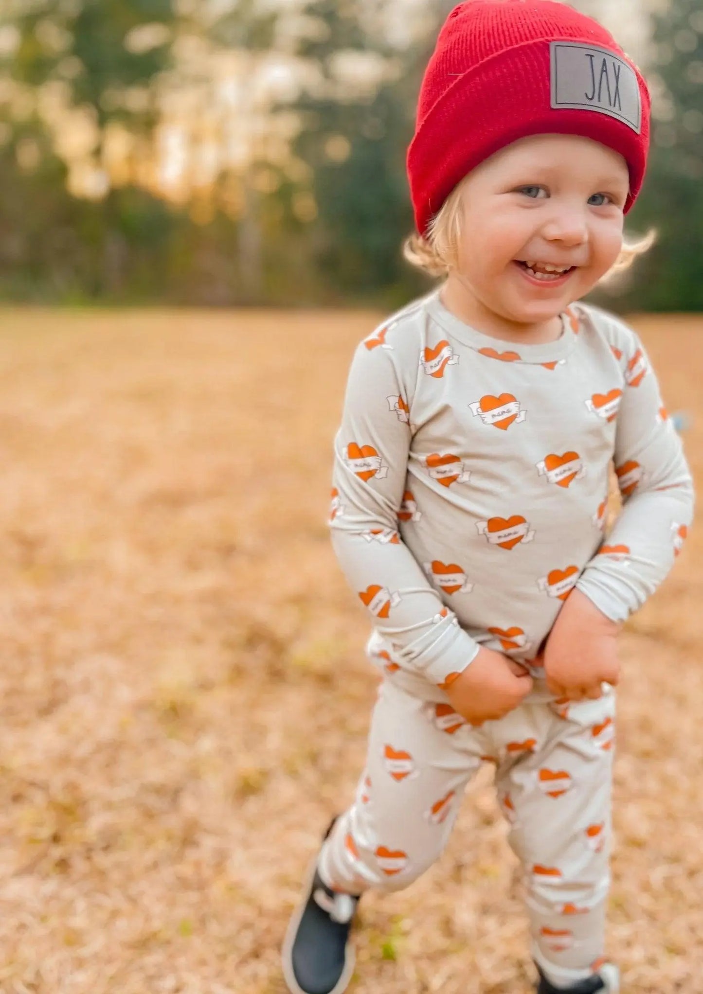 Little Joy Co. Mama Tattoo Hearts 2 Piece Bamboo Pajamas Set For Women - Apparel & Accessories > Clothing > Baby & Toddler Clothing > Baby & Toddler Sleepwear