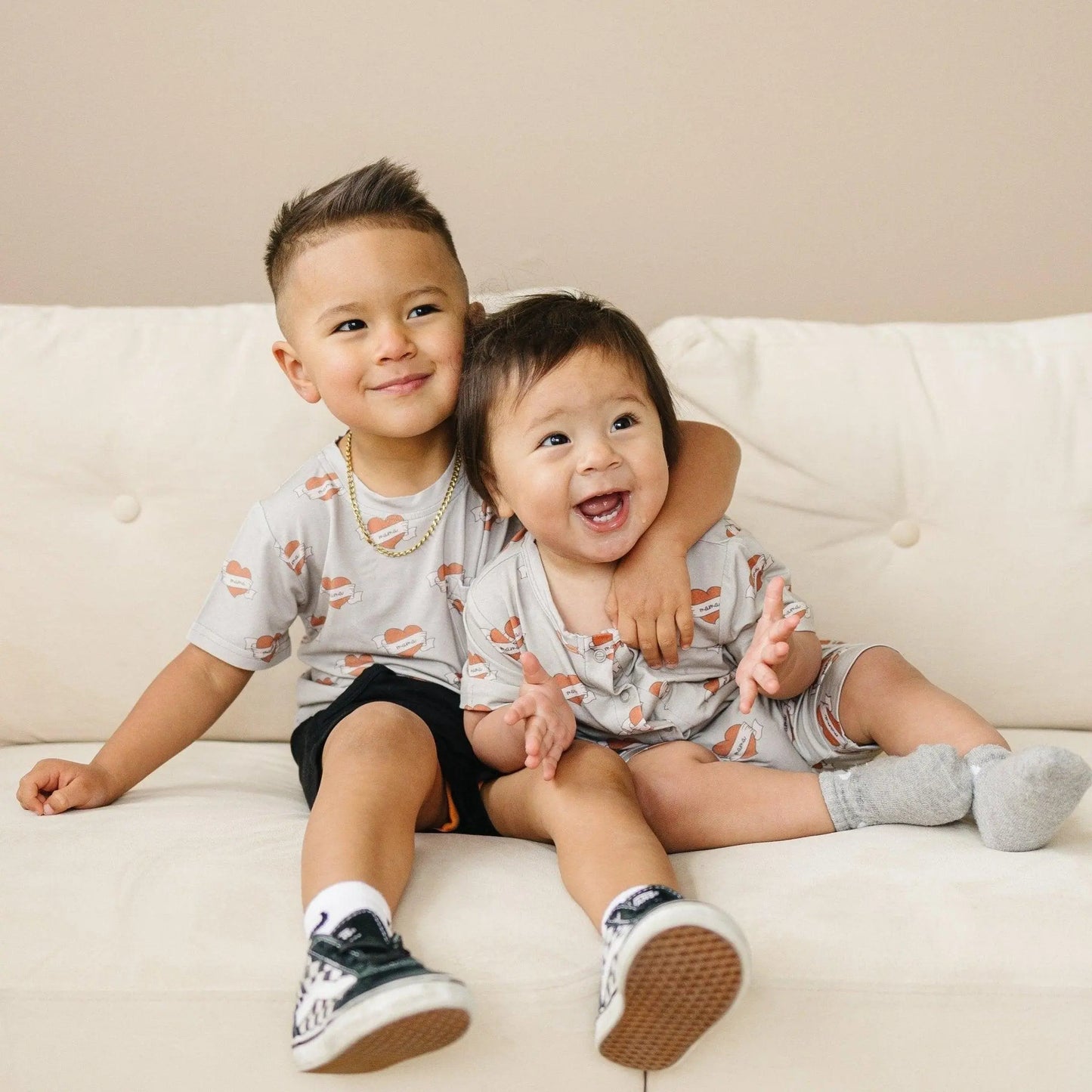 Little Joy Co. Mama Tattoo Hearts Bamboo Tee for Babies and Toddlers - Apparel & Accessories > Clothing > Baby & Toddler Clothing > Baby & Toddler Tops > T-Shirts