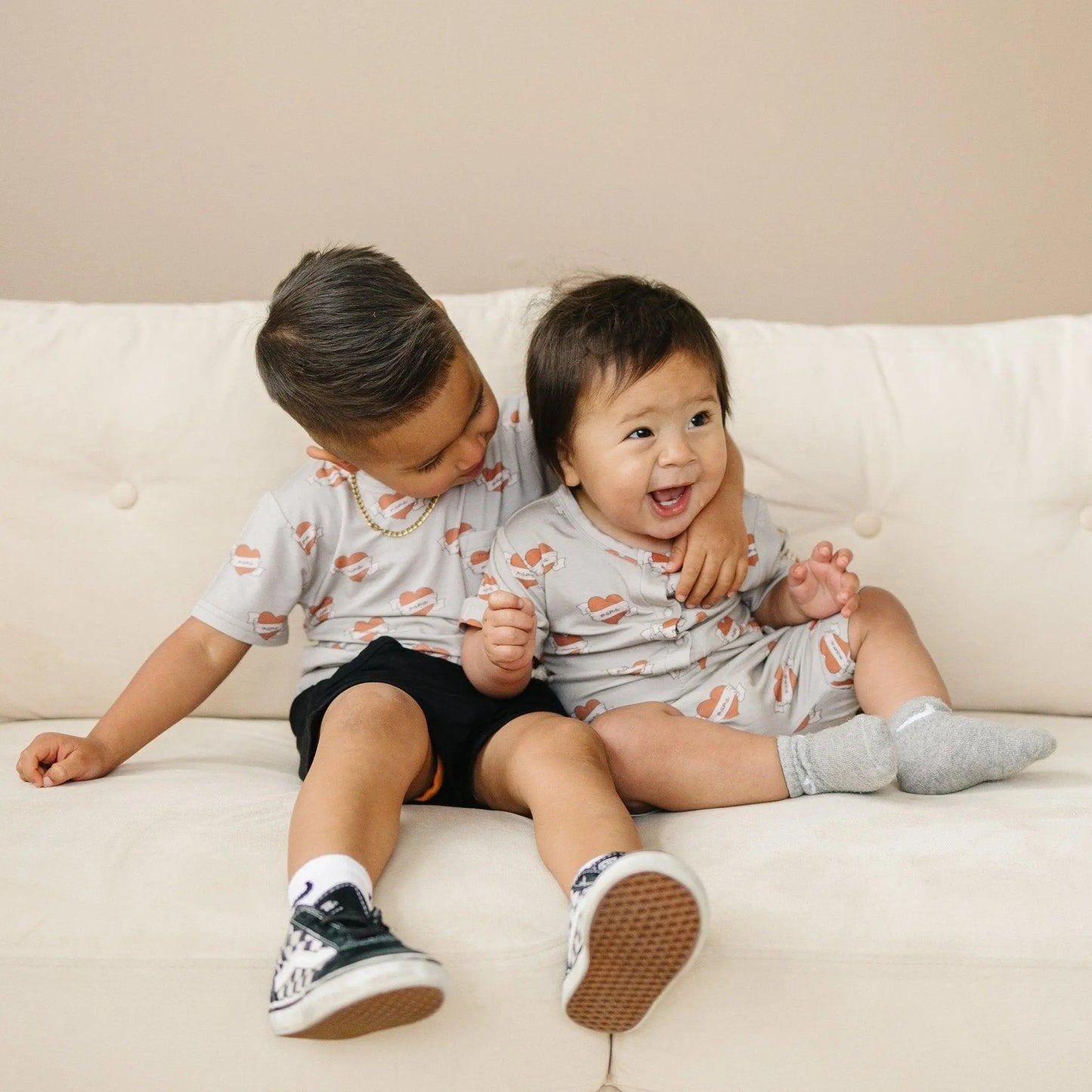Little Joy Co. Mama Tattoo Hearts Bamboo Tee for Babies and Toddlers - Apparel & Accessories > Clothing > Baby & Toddler Clothing > Baby & Toddler Tops > T-Shirts
