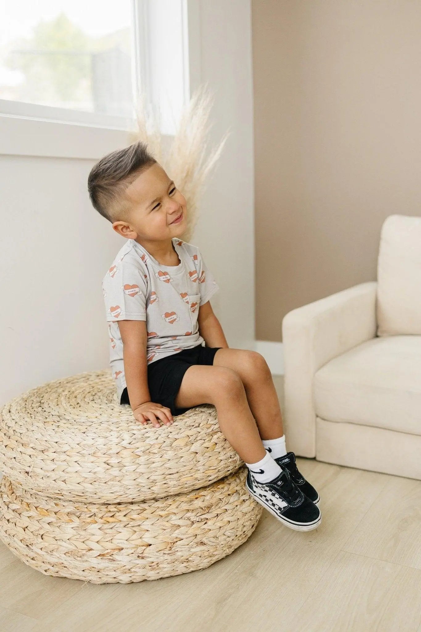 Little Joy Co. Mama Tattoo Hearts Bamboo Tee for Babies and Toddlers - Apparel & Accessories > Clothing > Baby & Toddler Clothing > Baby & Toddler Tops > T-Shirts