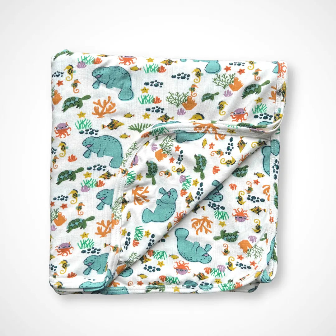Manatee Blanket Made with Bamboo and Spandex for Swaddling Nursing and Tummy Time Kolorful Everetts Place: Online Boutique