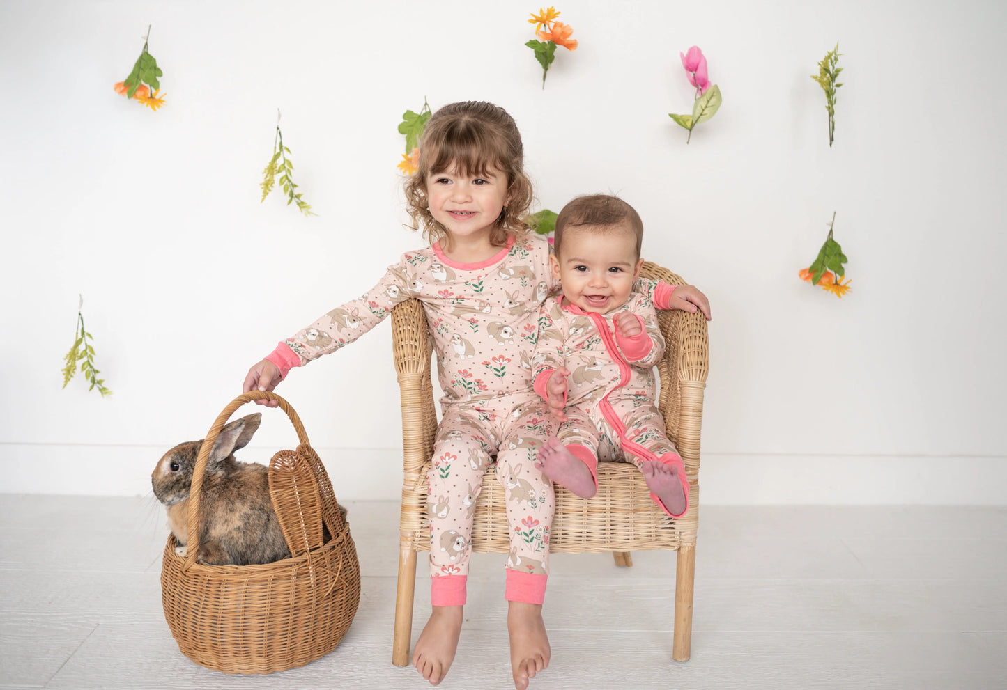Meadow Bunny Convertible Zip Footies for Babies Dreamlet Dreamlet Everetts Place: Online Boutique