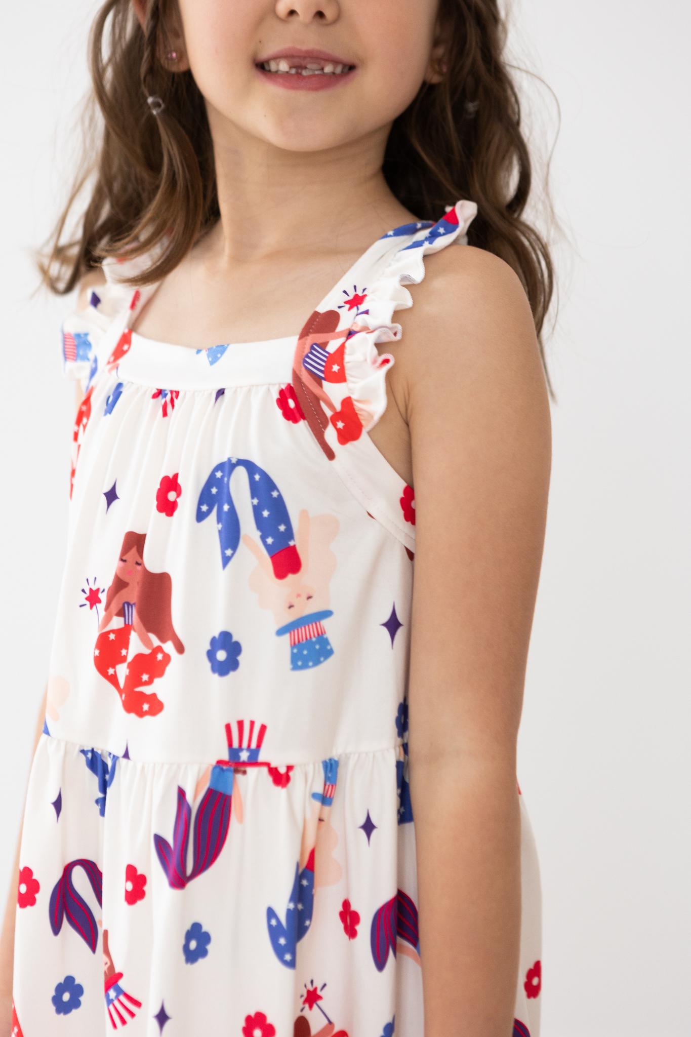 Mila & Rose ® Sale Mer Made In The USA Ruffle Cross Back Dress For Summer - Apparel & Accessories > Clothing > Dresses Ruffle Cross Back Dress